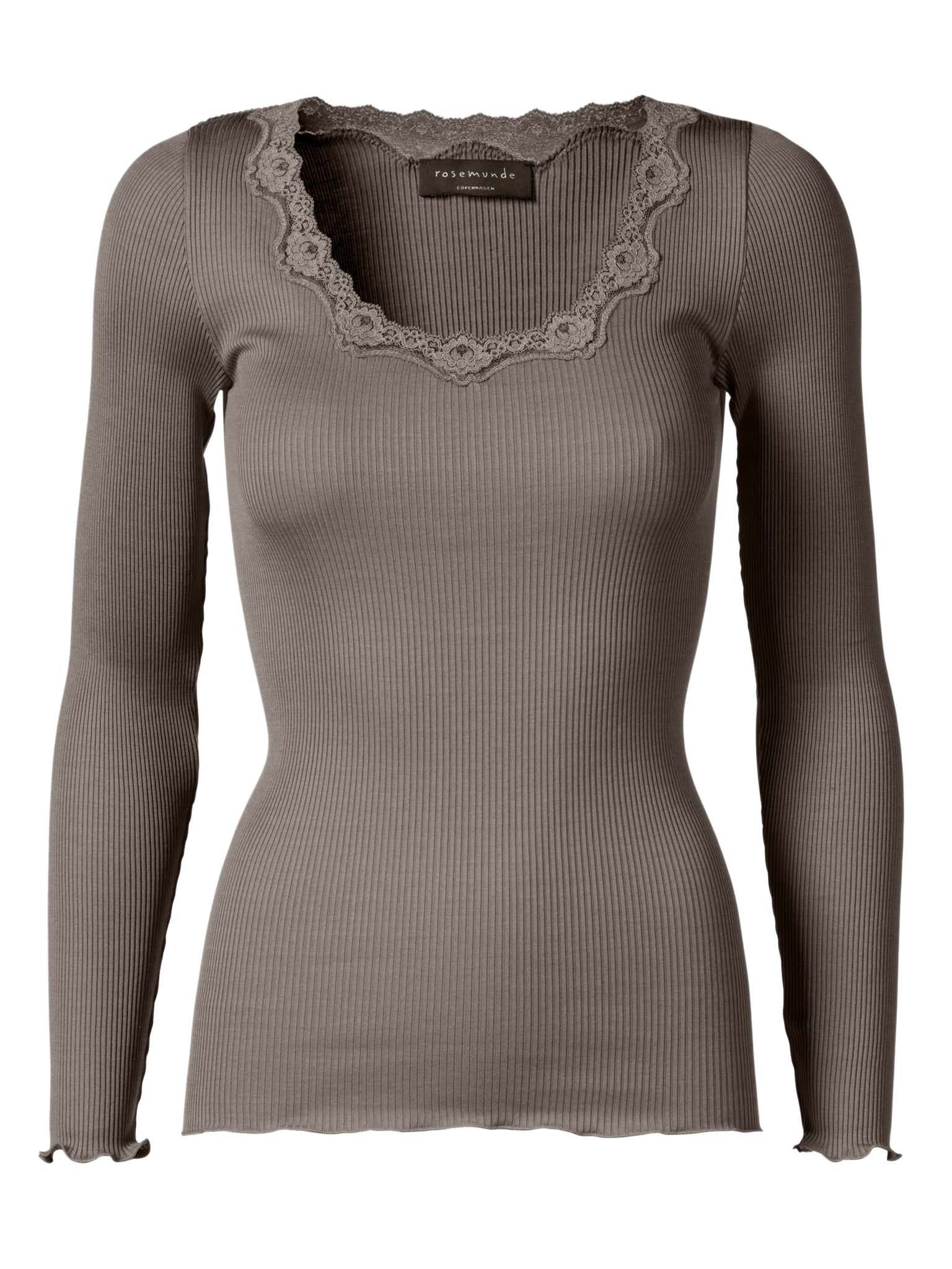 RWBabette Silk LS U-neck Lace T-shirt