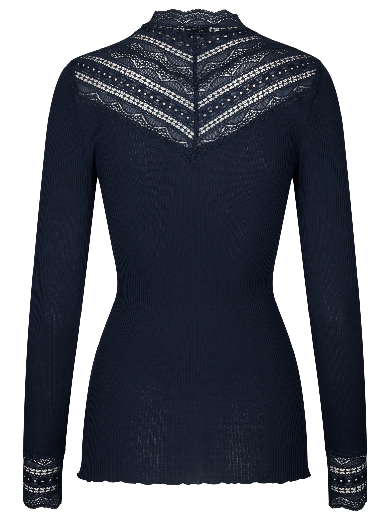 RWBenita Silk LS Lace T-neck T-shirt T-SHIRT LS Rosemunde Woman