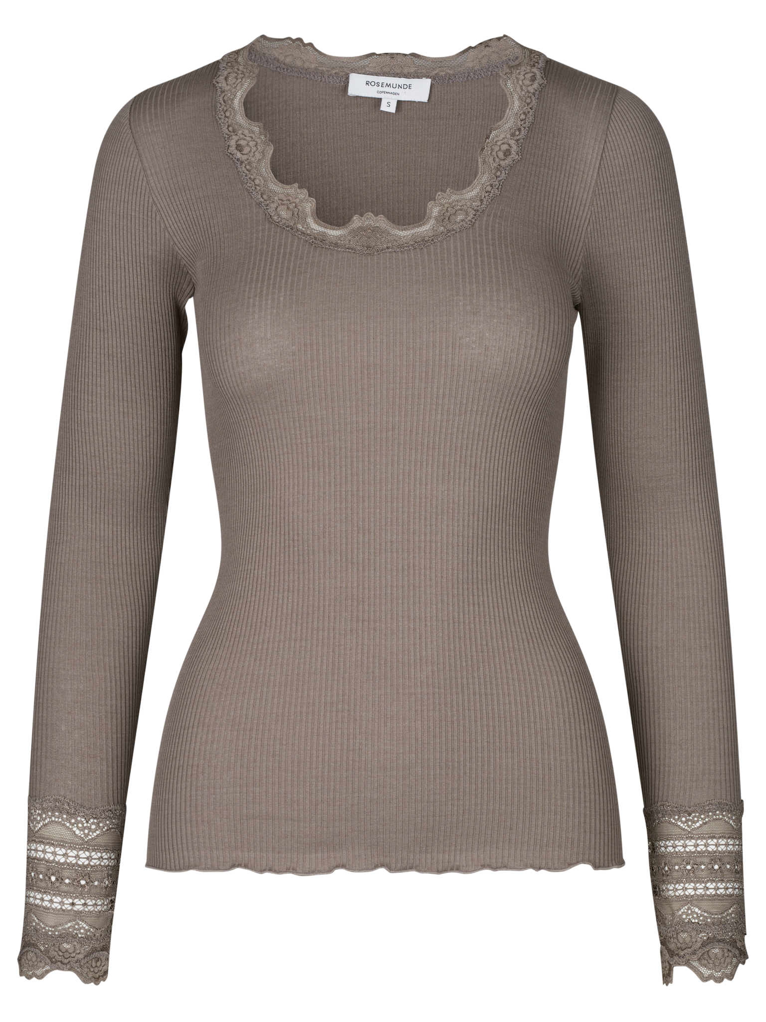 RWBenita Silk LS O-neck Lace T-shirt T-SHIRT LS Rosemunde Woman M falcon