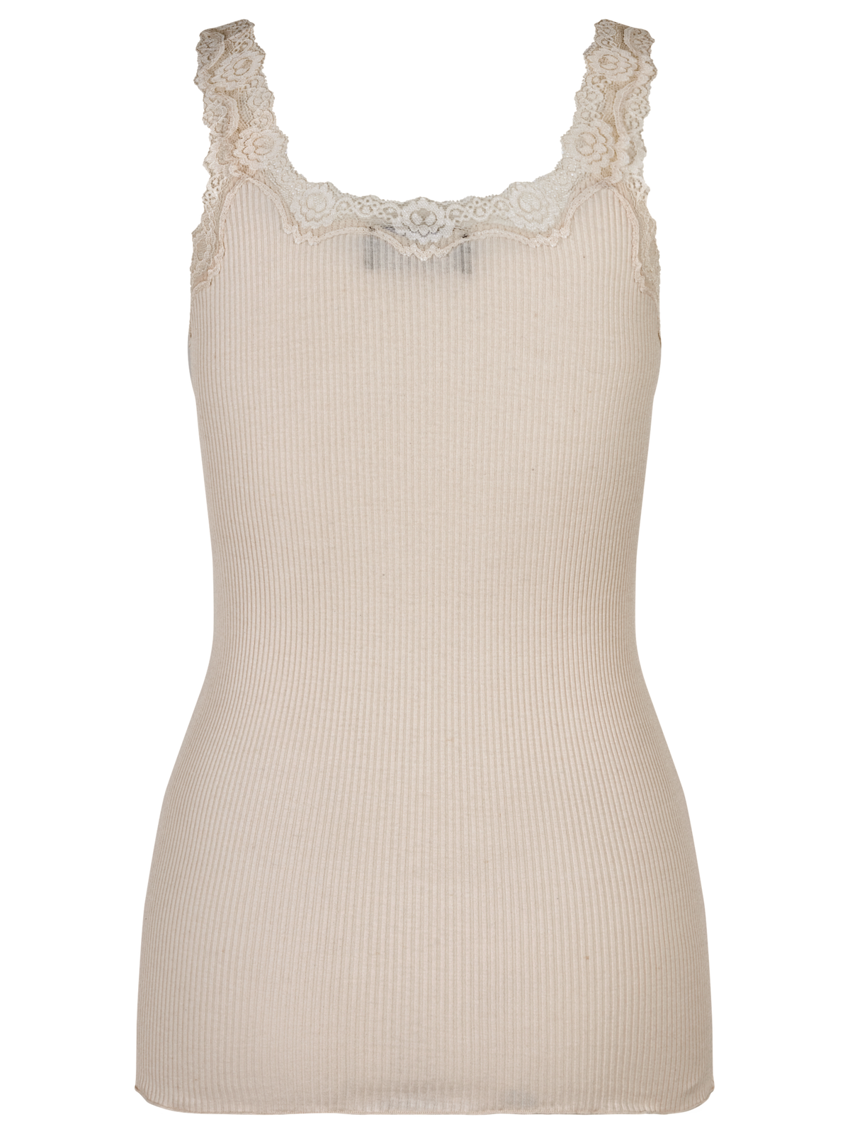 RWBabette Silke SL-top med dyp rygg og blonder