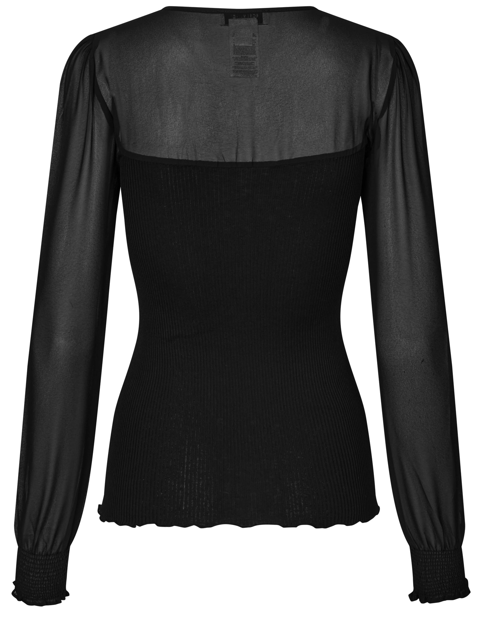 Blouse with transparent sleeves