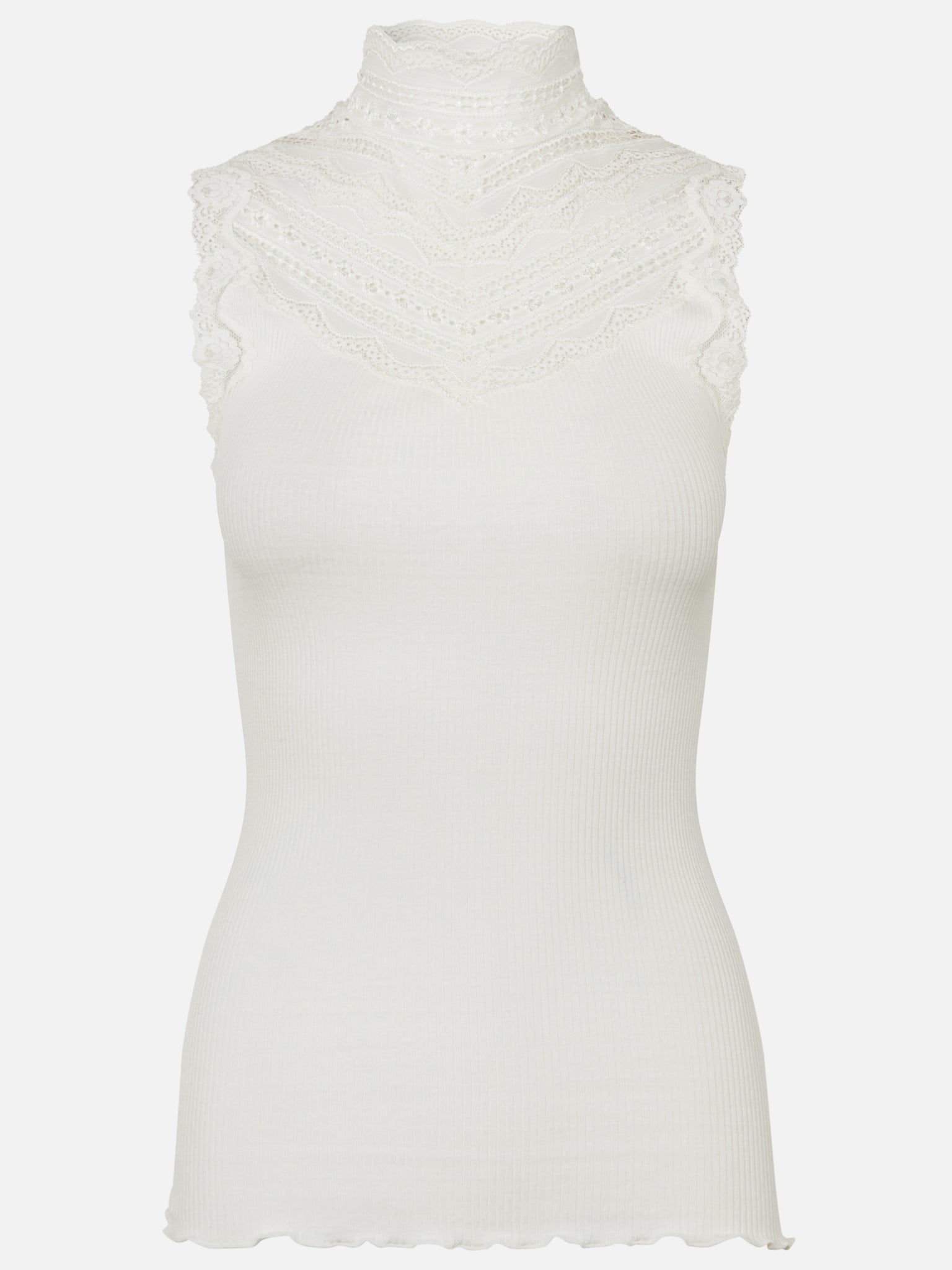 RWBenita Silk SL Turtleneck Lace Top TOP Rosemunde Woman XS ivory