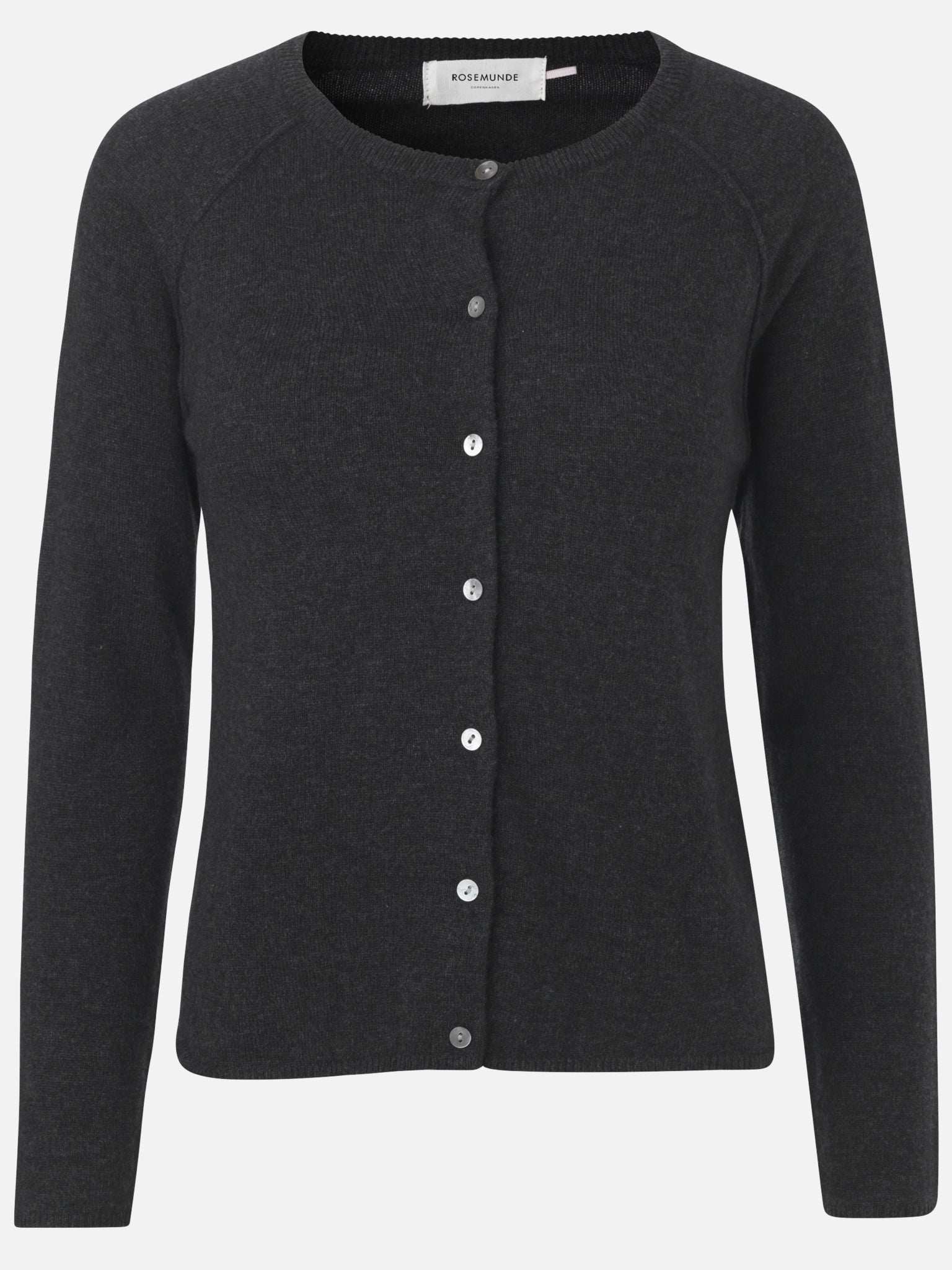 RWLaica kasjmier vest met lange mouwen, ronde hals en raglanmouwen