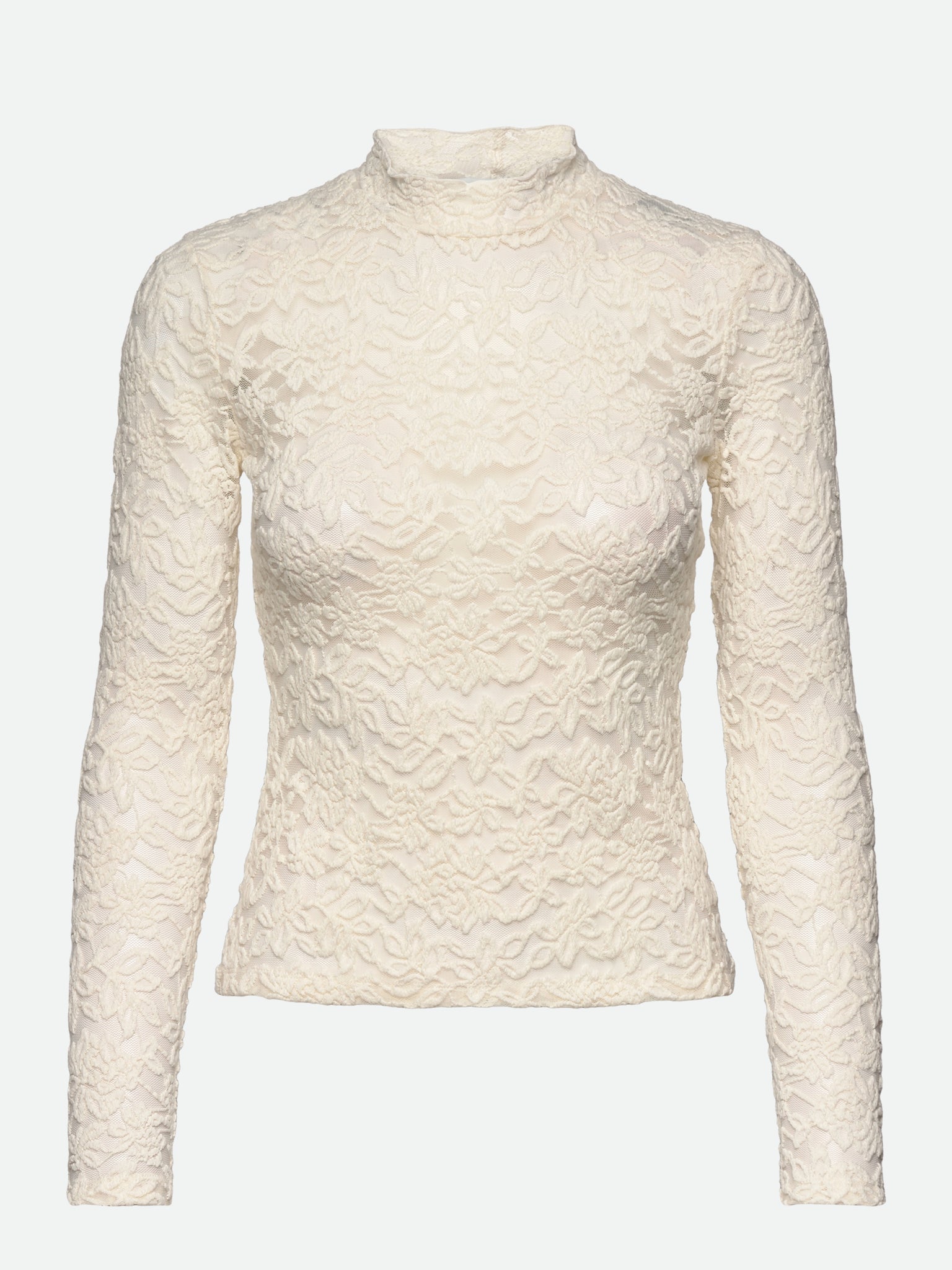 RWDelicia Lace Long sleeve Turtleneck T-shirt T-SHIRT LS Rosemunde Woman XS ivory