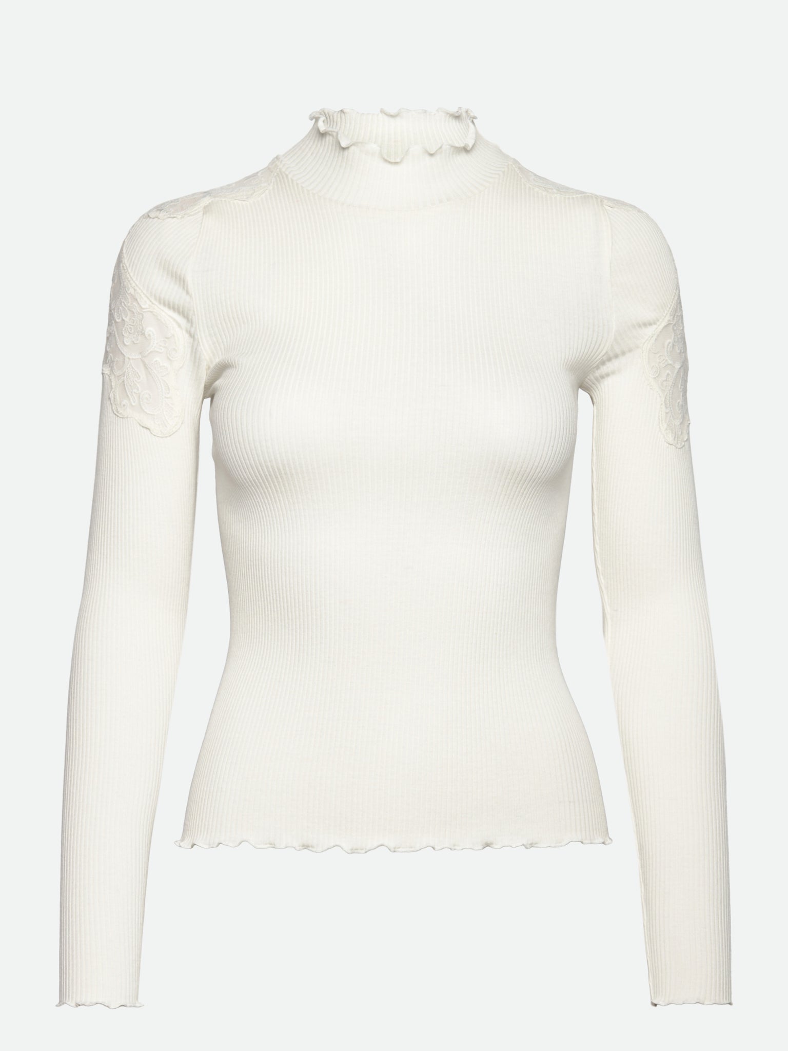 Silk t-shirt with lace