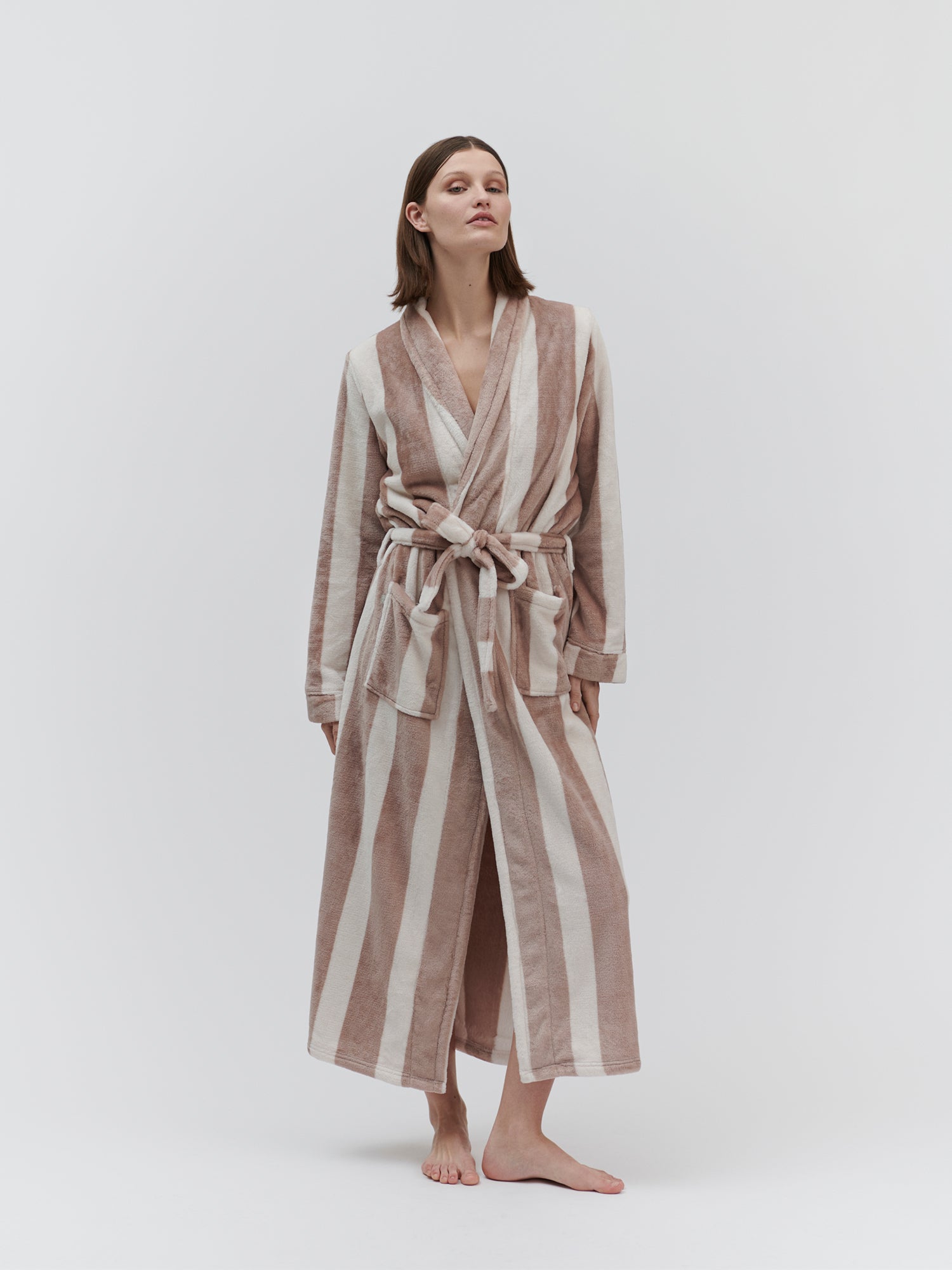 RWFleece robe stripe