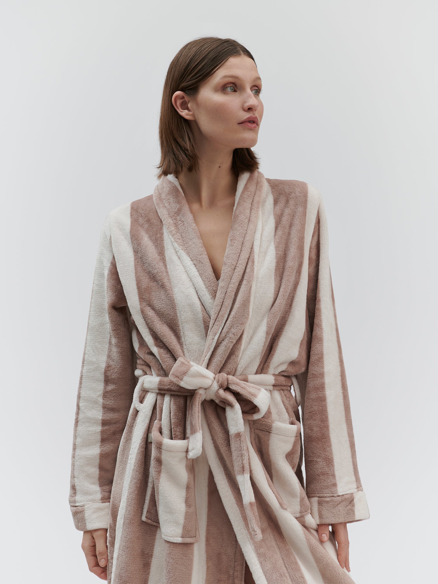 RWFleece robe stripe