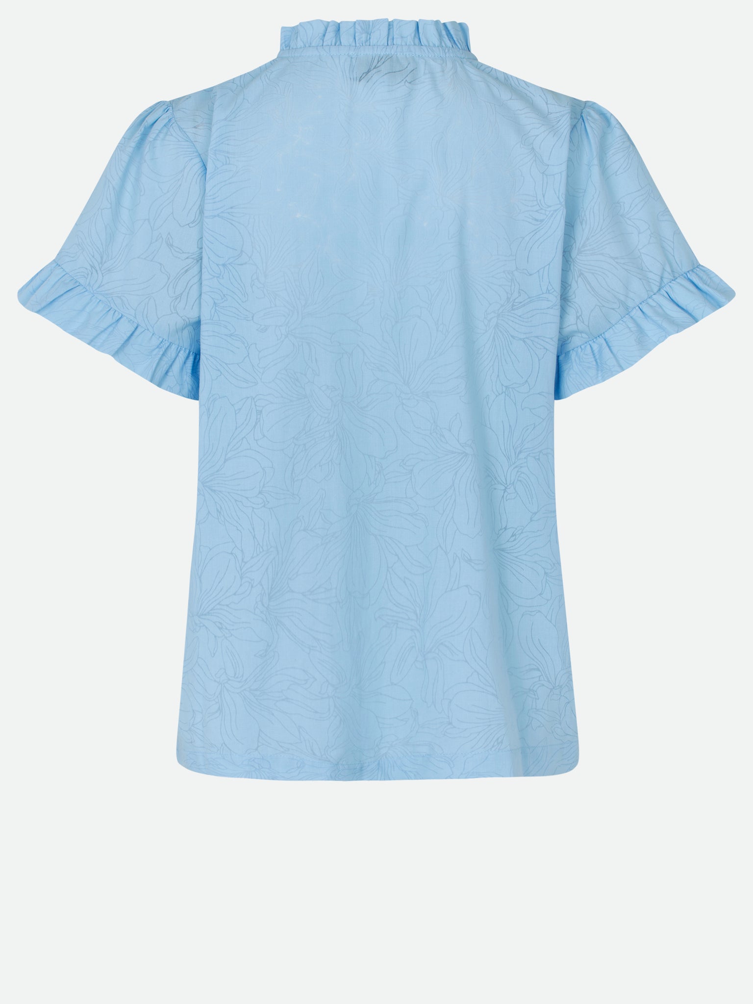 Voile blouse with ruffles