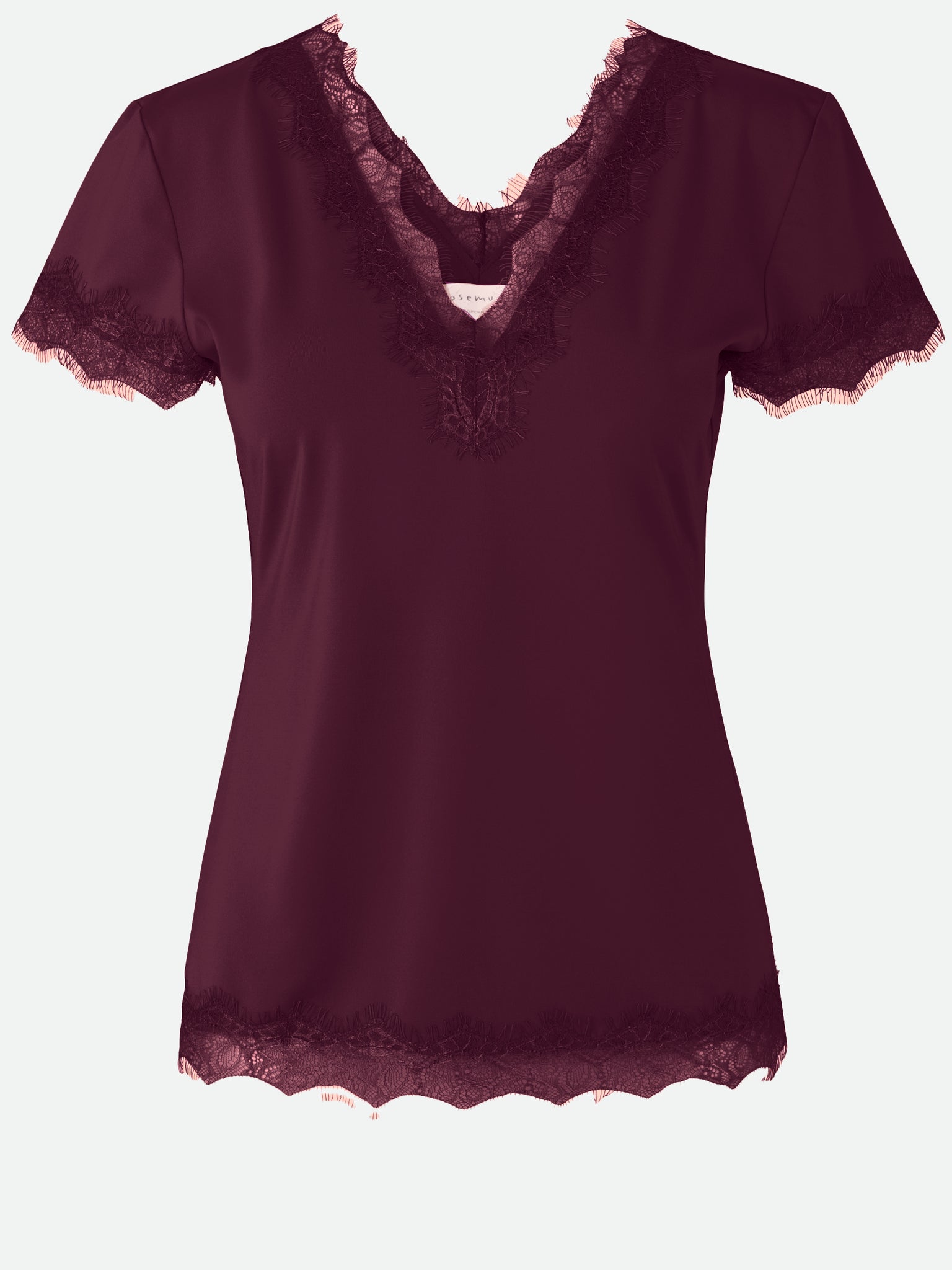 V-neck lace T-shirt