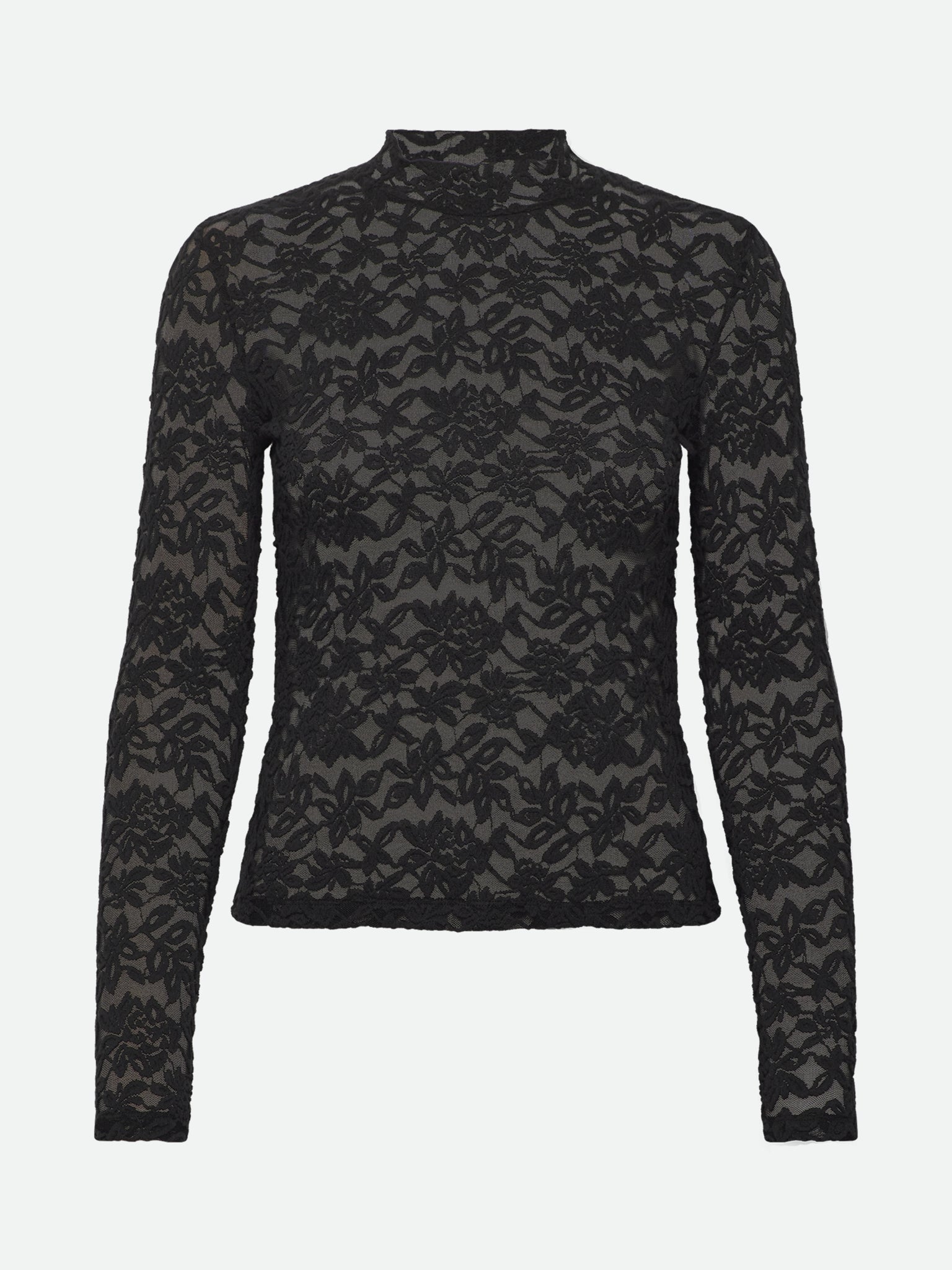 RWDelicia Lace Long sleeve Turtleneck T-shirt T-SHIRT LS Rosemunde Woman XS black