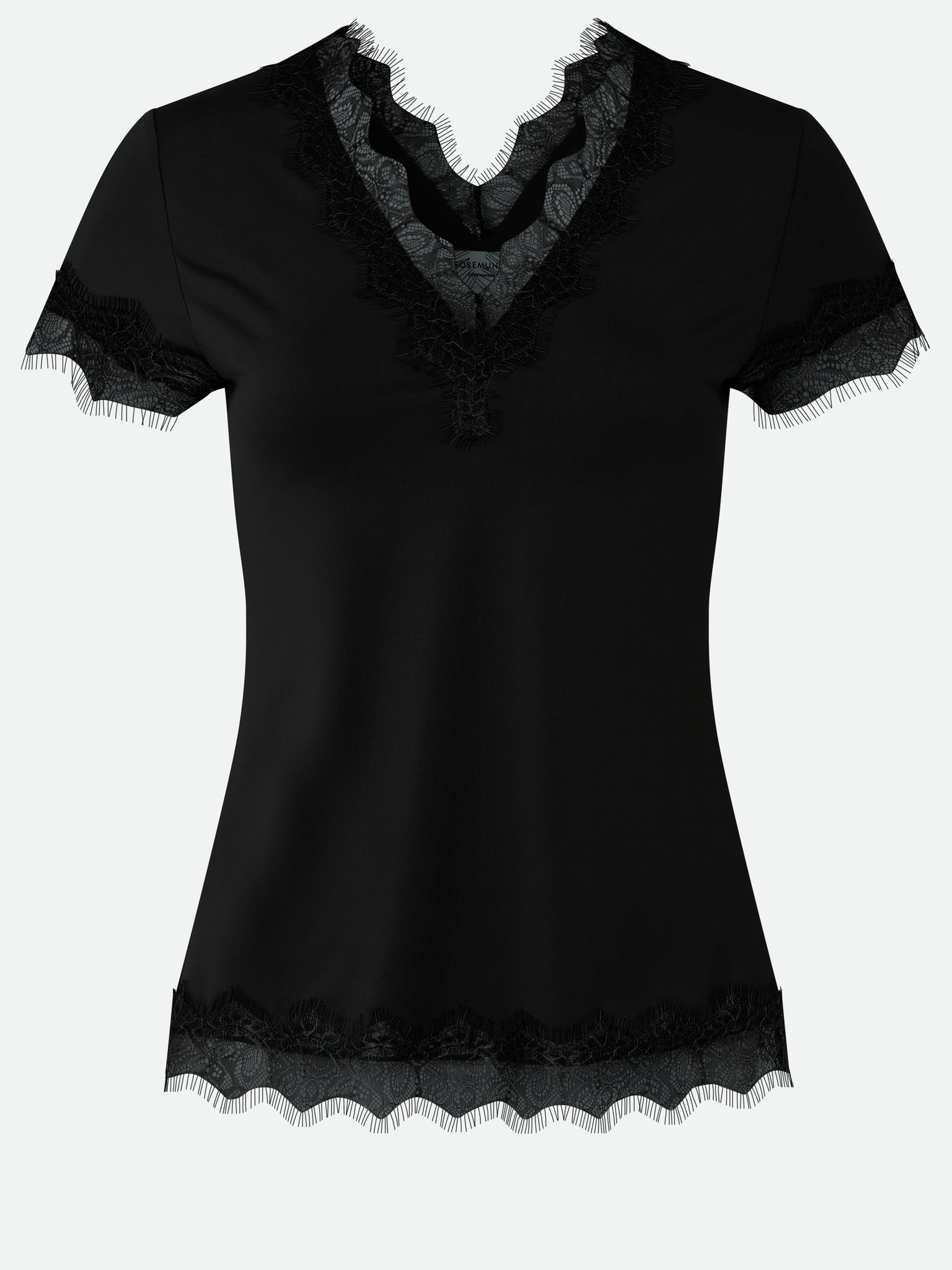 V-neck lace T-shirt