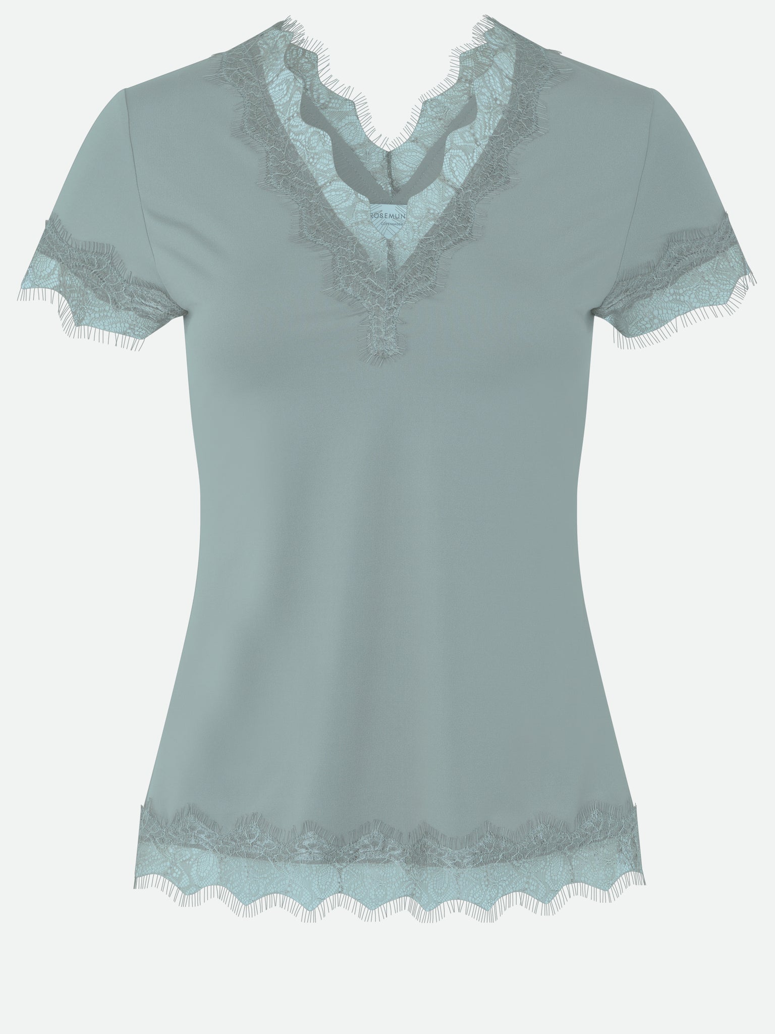 V-neck lace T-shirt