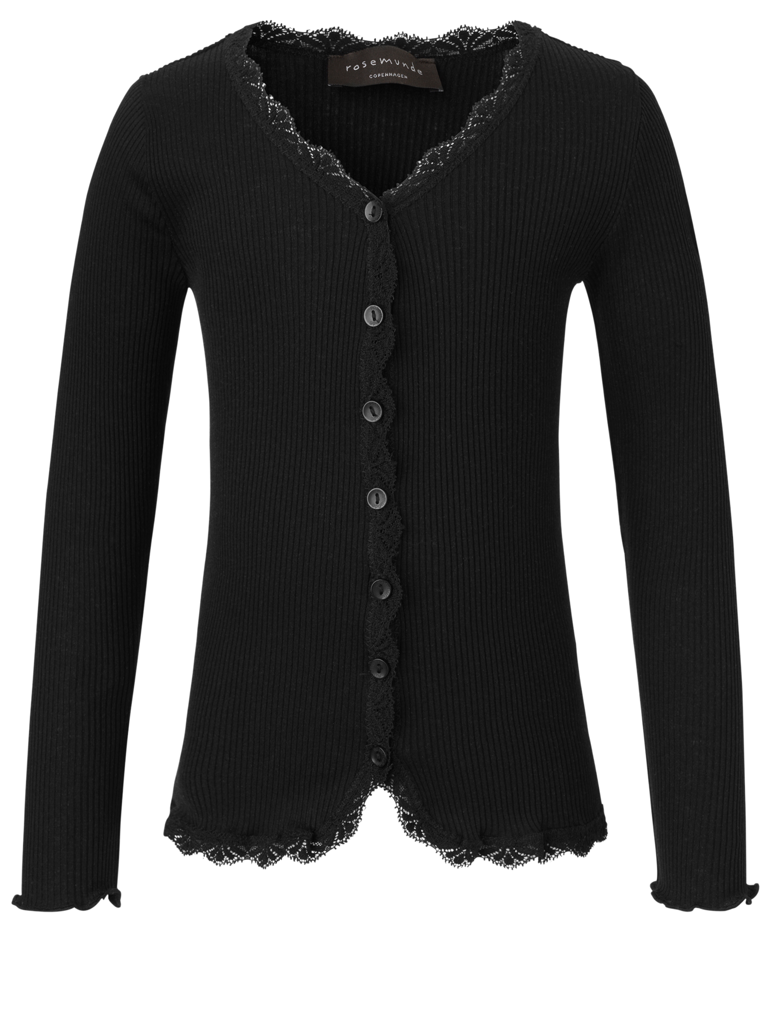 RKBeatha LS Cardigan w/ lace Cardigan Rosemunde Woman 128 black