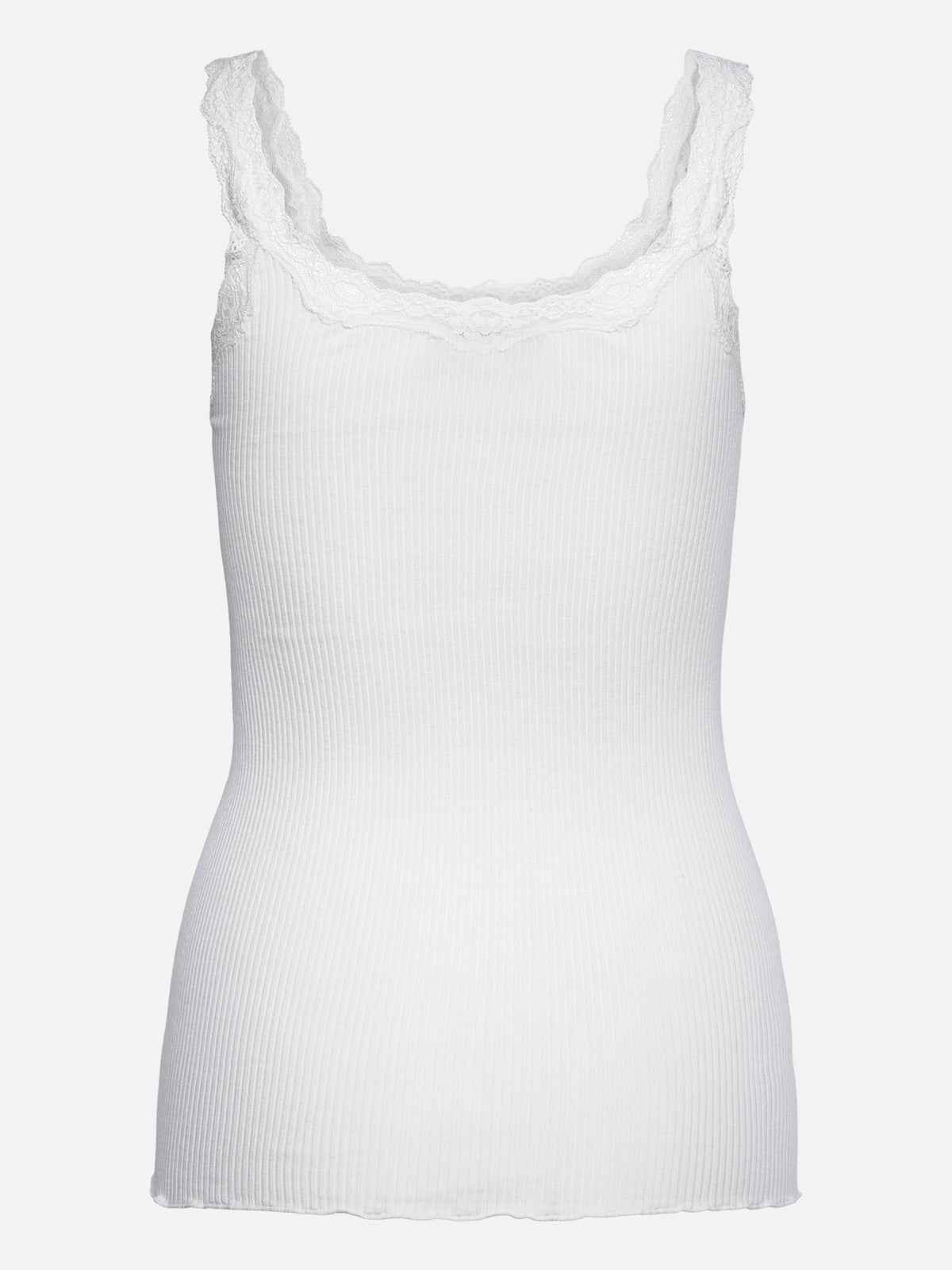RWBabette Silke SL-top med dyp rygg og blonder