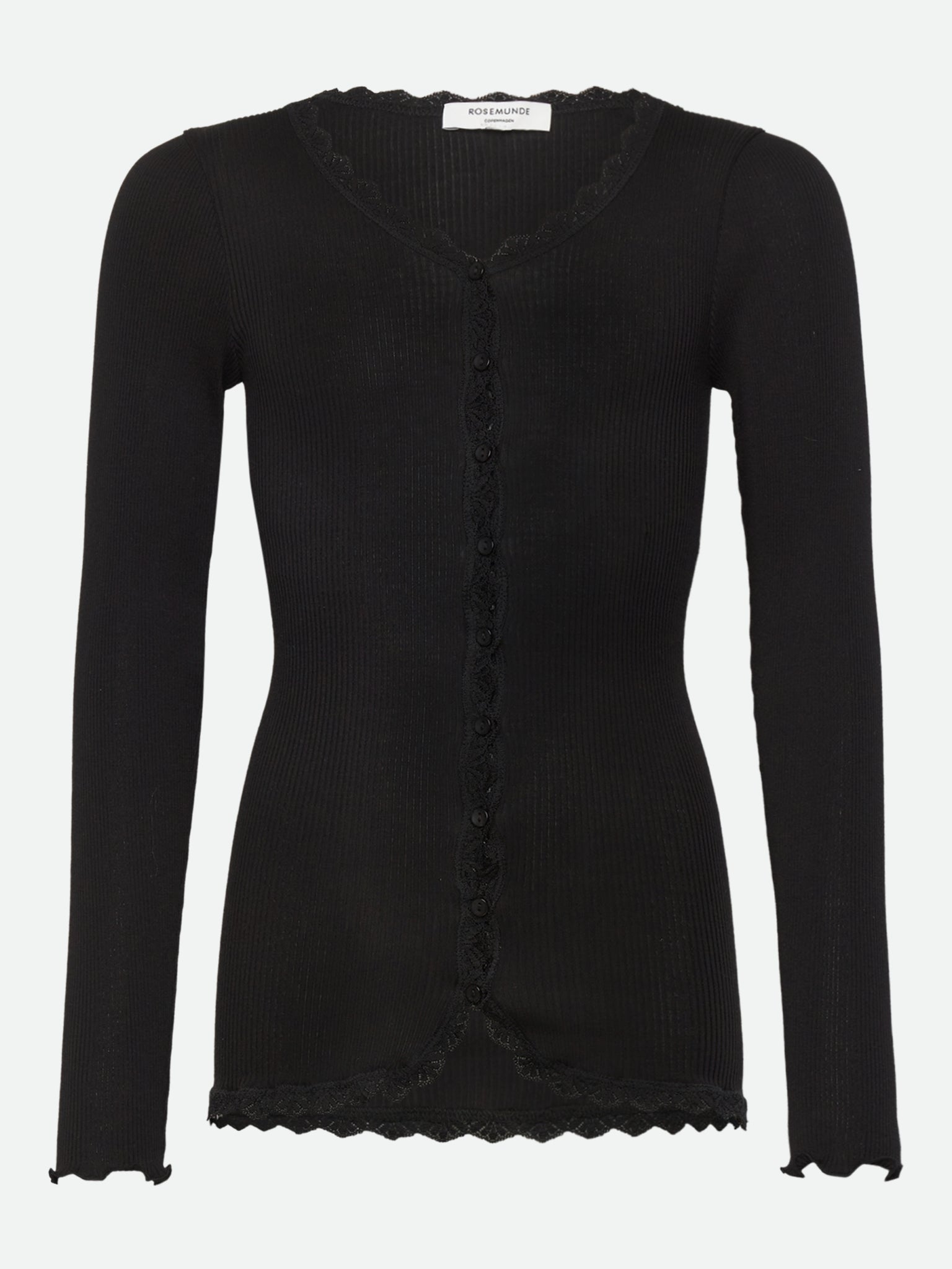 RKBalta Modal LS Lace Cardigan Cardigan Rosemunde Girls 128 black