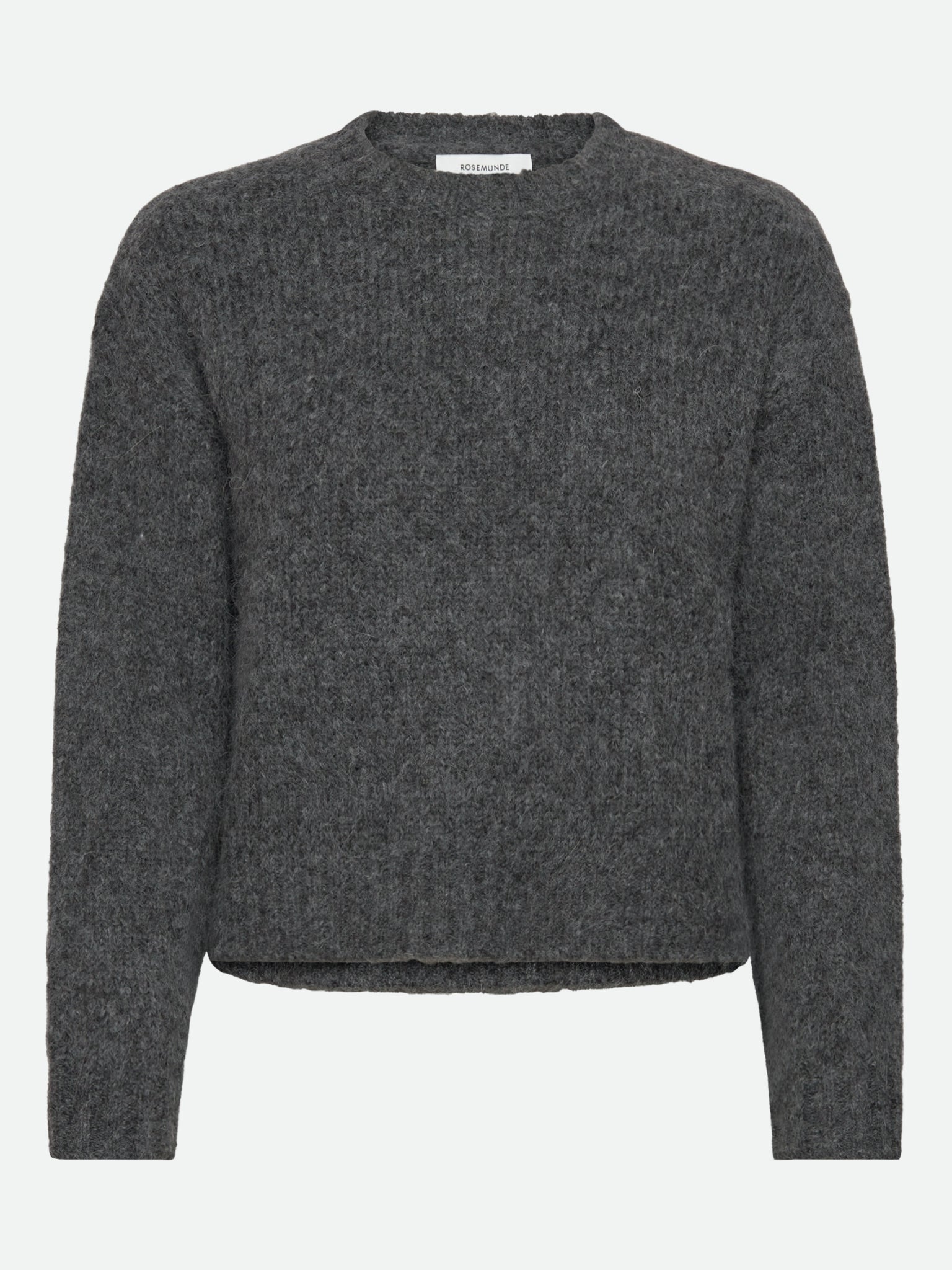 RKTulip Wool Blend LS Short O-neck Pullover PULLOVER Rosemunde Girls 128 medium grey melange