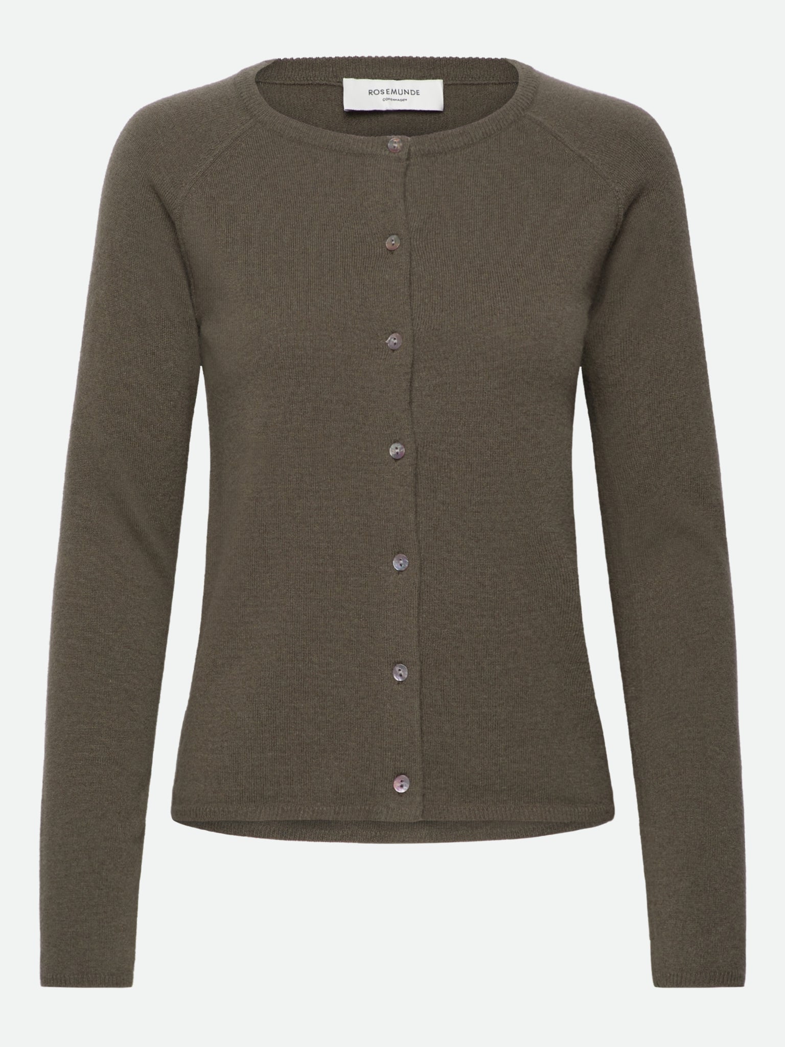 RWLaica kasjmier vest met lange mouwen, ronde hals en raglanmouwen