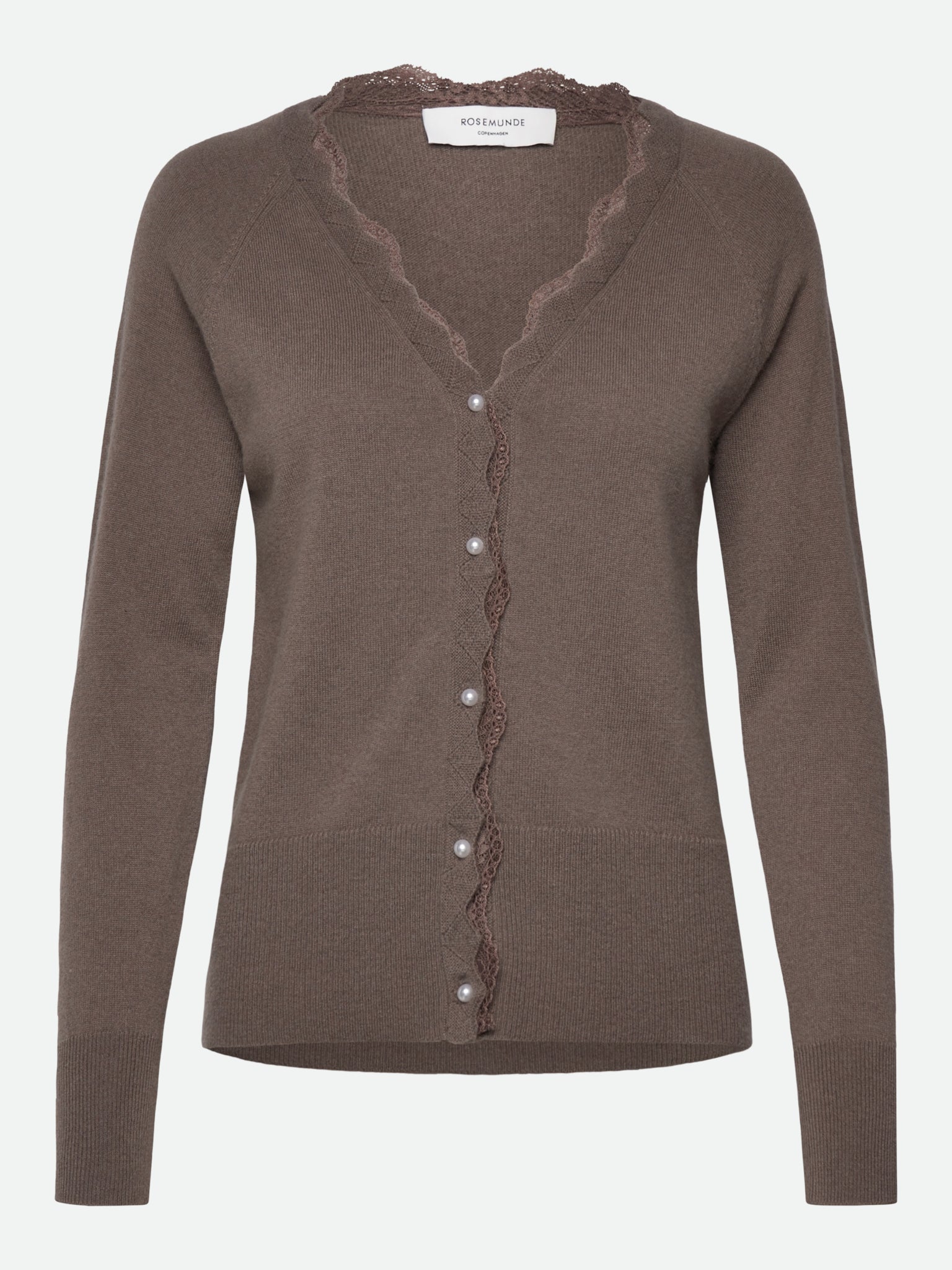 RWLaica Cashmere Longsleeve V-neck Lace Cardigan CARDIGAN Rosemunde Woman XS falcon