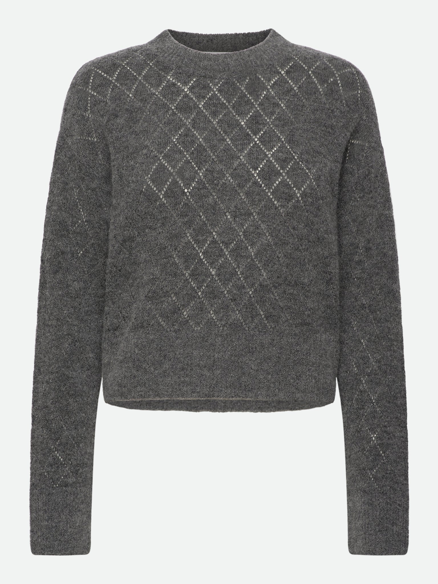 RWAida Alpaca LS Mock Neck Pullover PULLOVER Rosemunde Woman XS medium grey melange