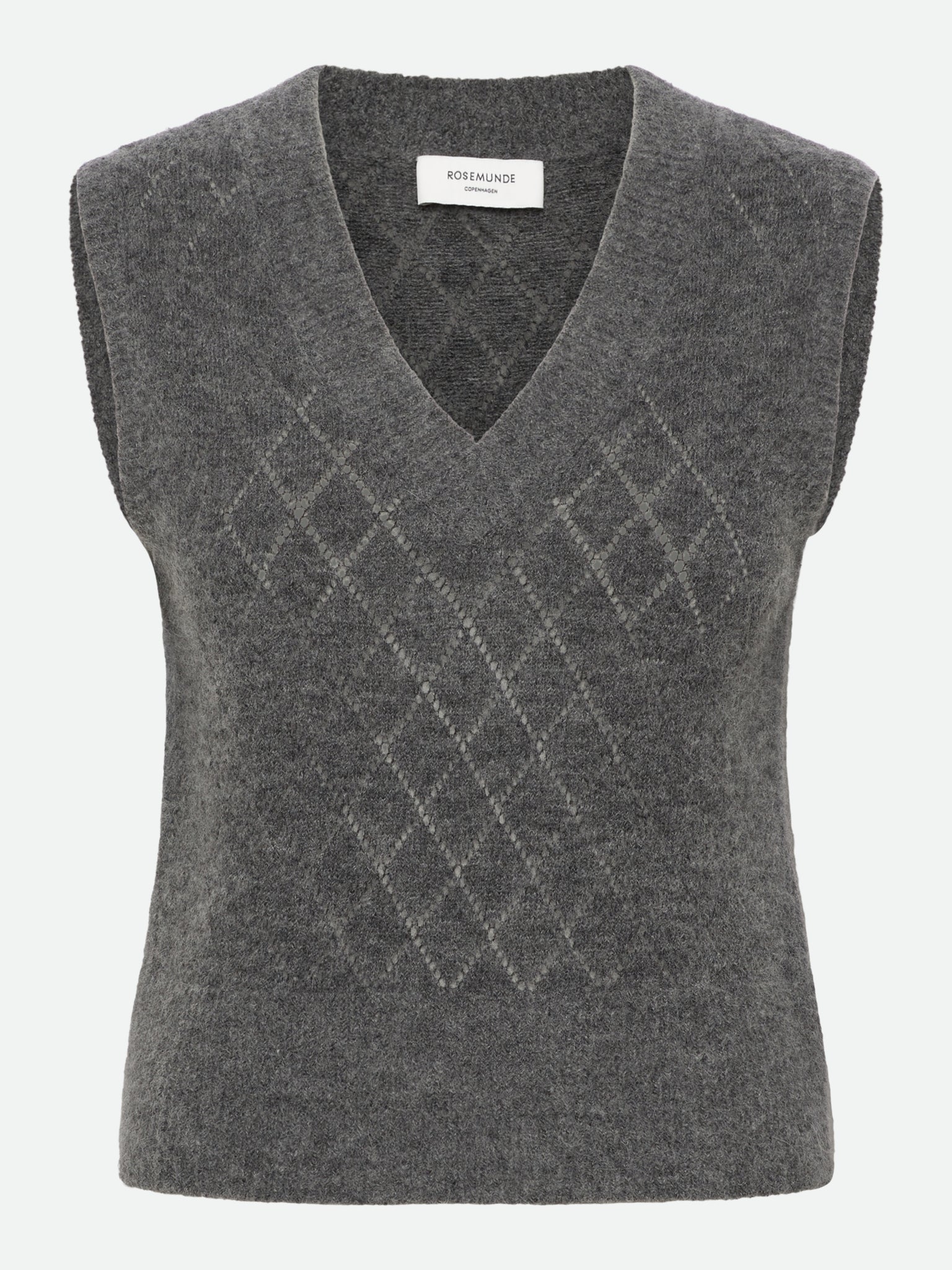 RWAida Alpaca SL V-neck Vest VEST Rosemunde Woman XS medium grey melange