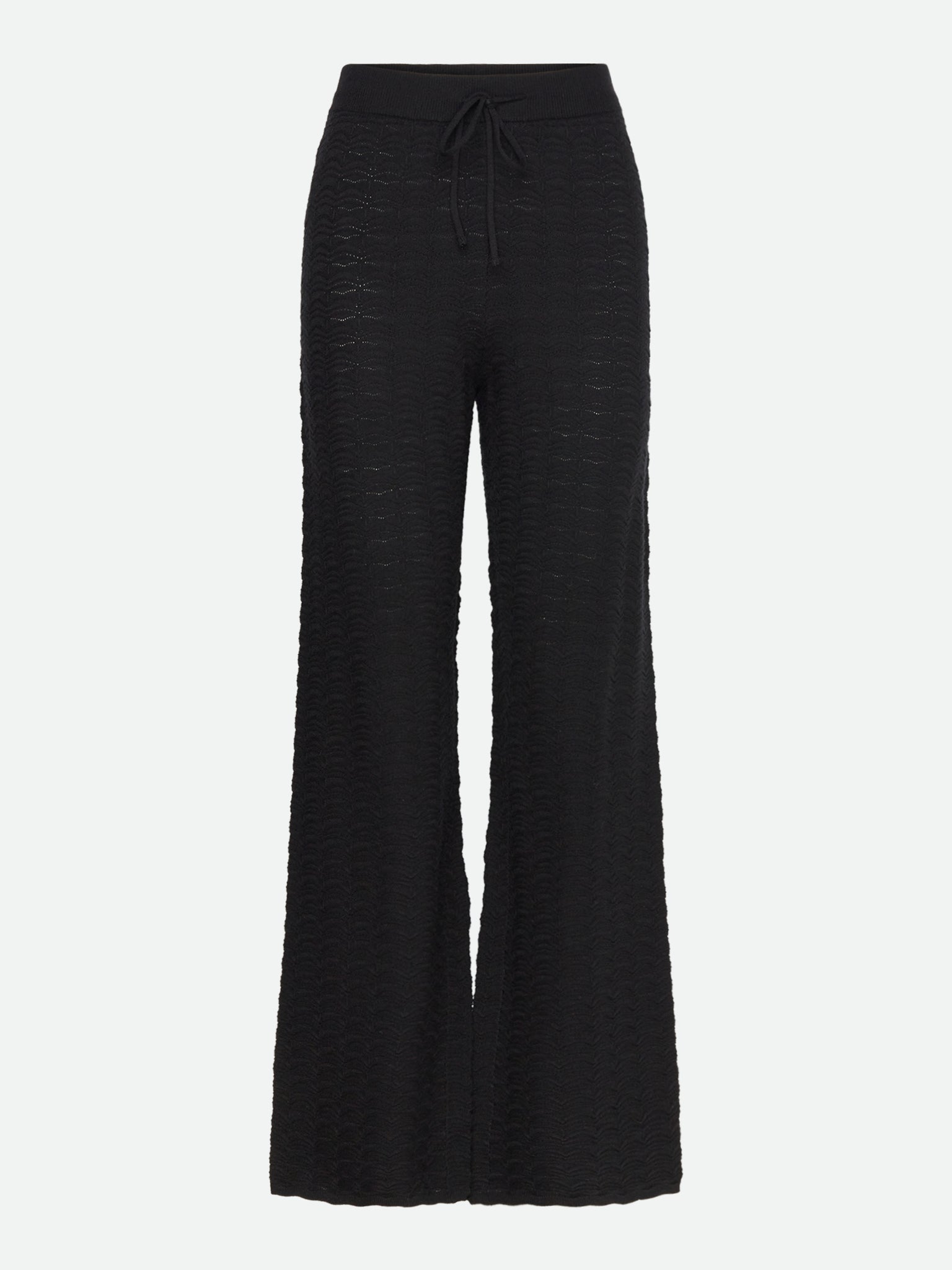RWSanna MW Straight Trousers TROUSERS Rosemunde Woman XS Black w/ black stripe