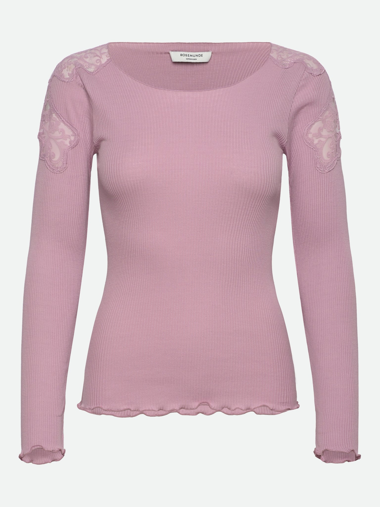 RWBaybay Long Sleeve Lace T-shirt T-SHIRT LS Rosemunde Woman XS dawn pink