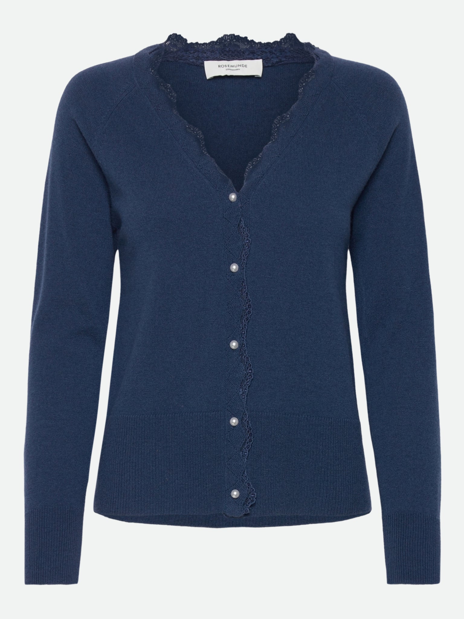 RWLaica Cashmere Longsleeve V-neck Lace Cardigan CARDIGAN Rosemunde Woman XS Insignia blue