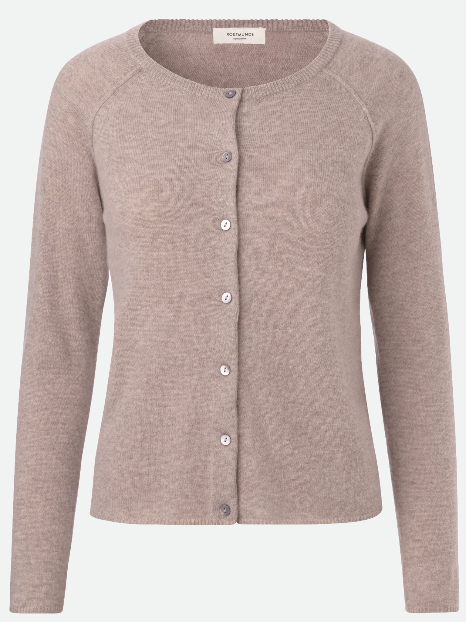 RWLaica kasjmier vest met lange mouwen, ronde hals en raglanmouwen