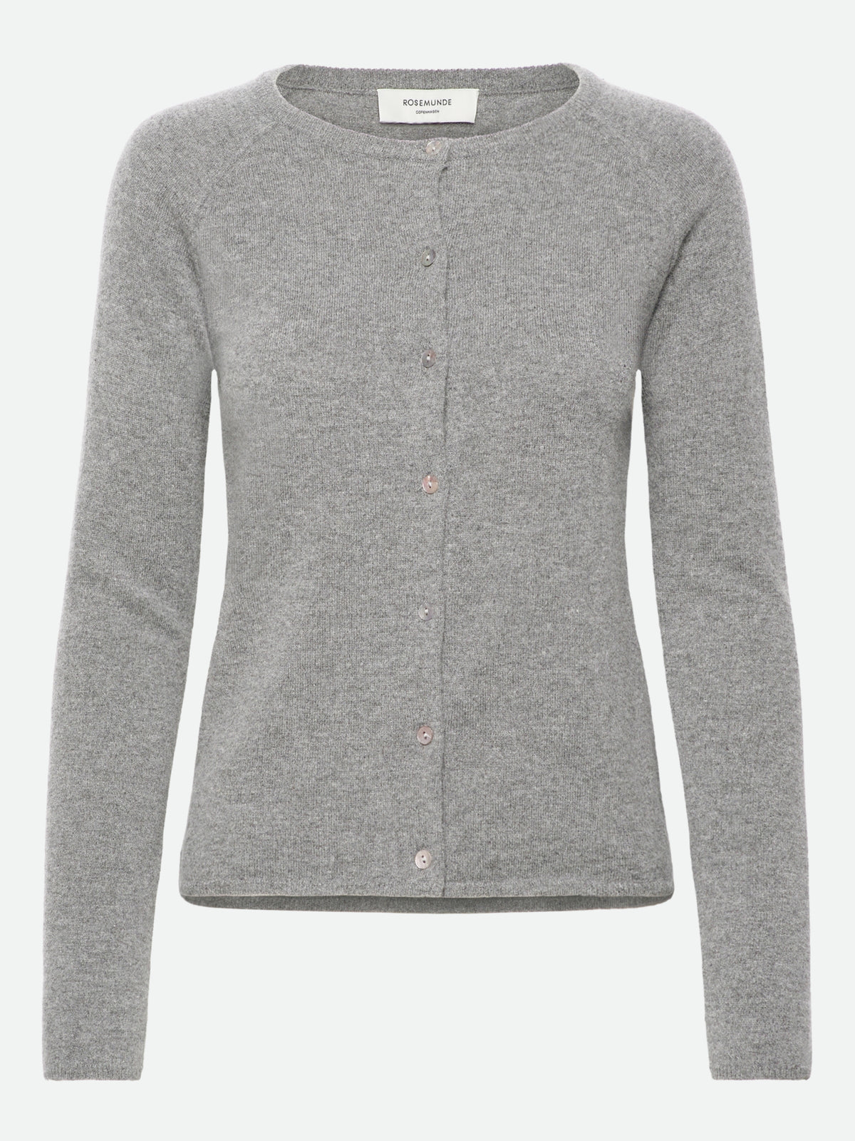 RWLaica Cashmere Long Sleeve O-neck Raglan Cardigan CARDIGAN Rosemunde Woman XS light grey melange