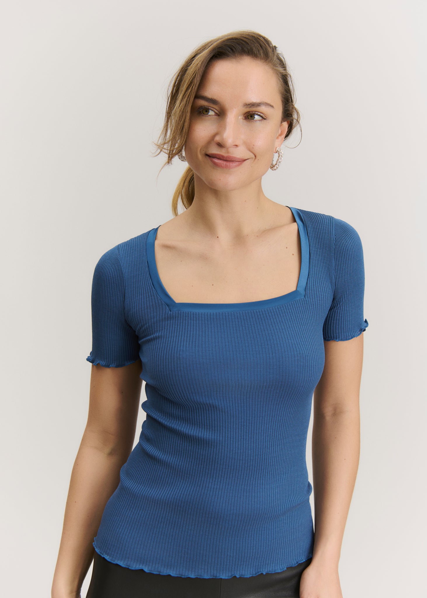 RWBeatha Silk SS Satin Tape T-shirt T-SHIRT SS Rosemunde Woman