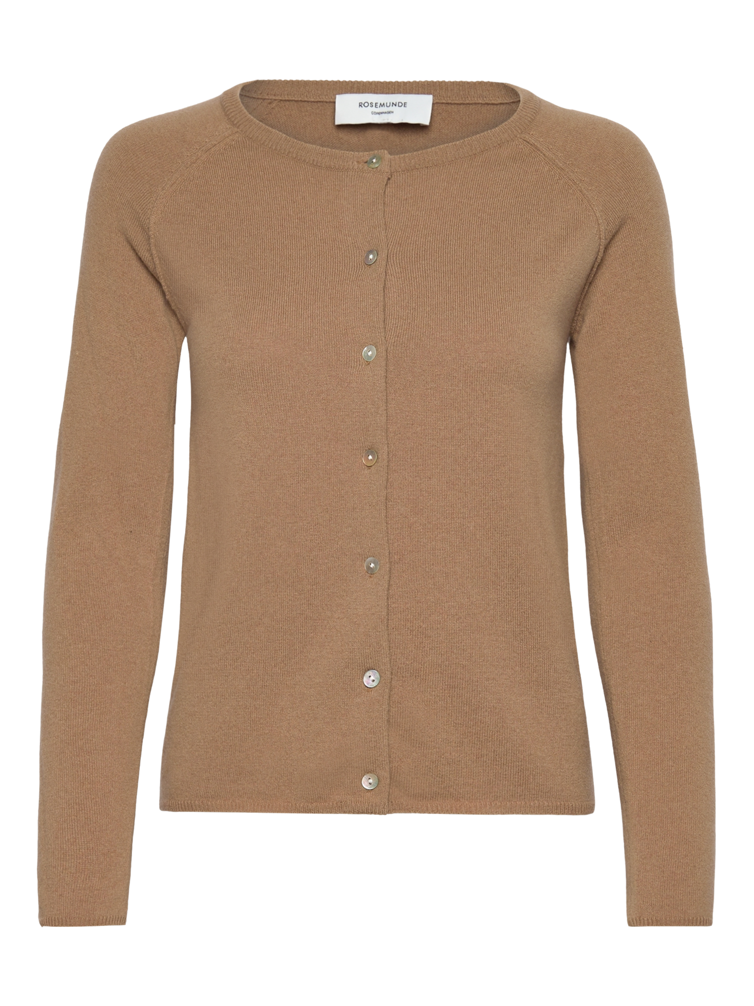 RWLaica kasjmier vest met lange mouwen, ronde hals en raglanmouwen