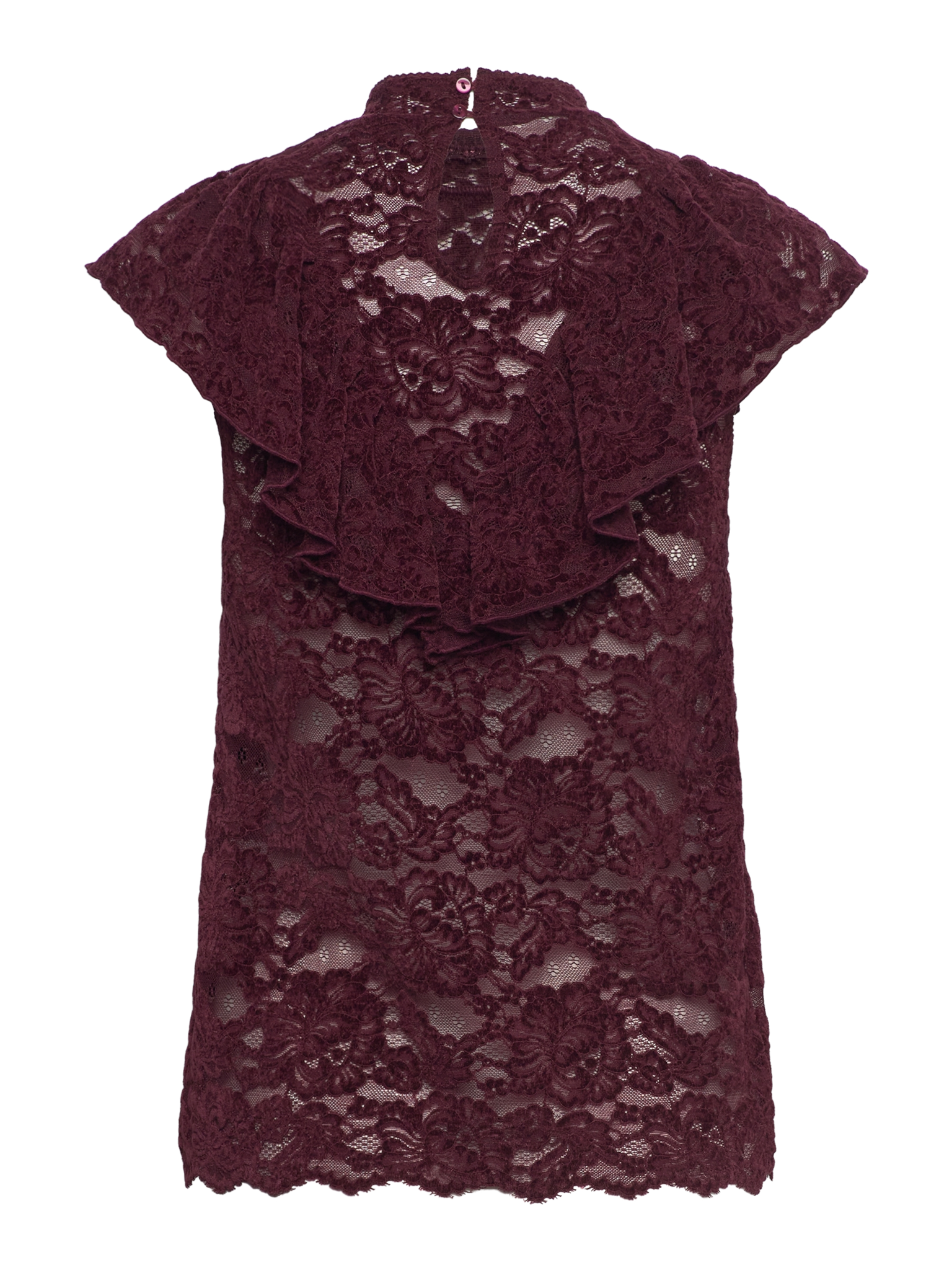 RWDania Lace SL Ruffle Lace Top TOP Rosemunde Woman