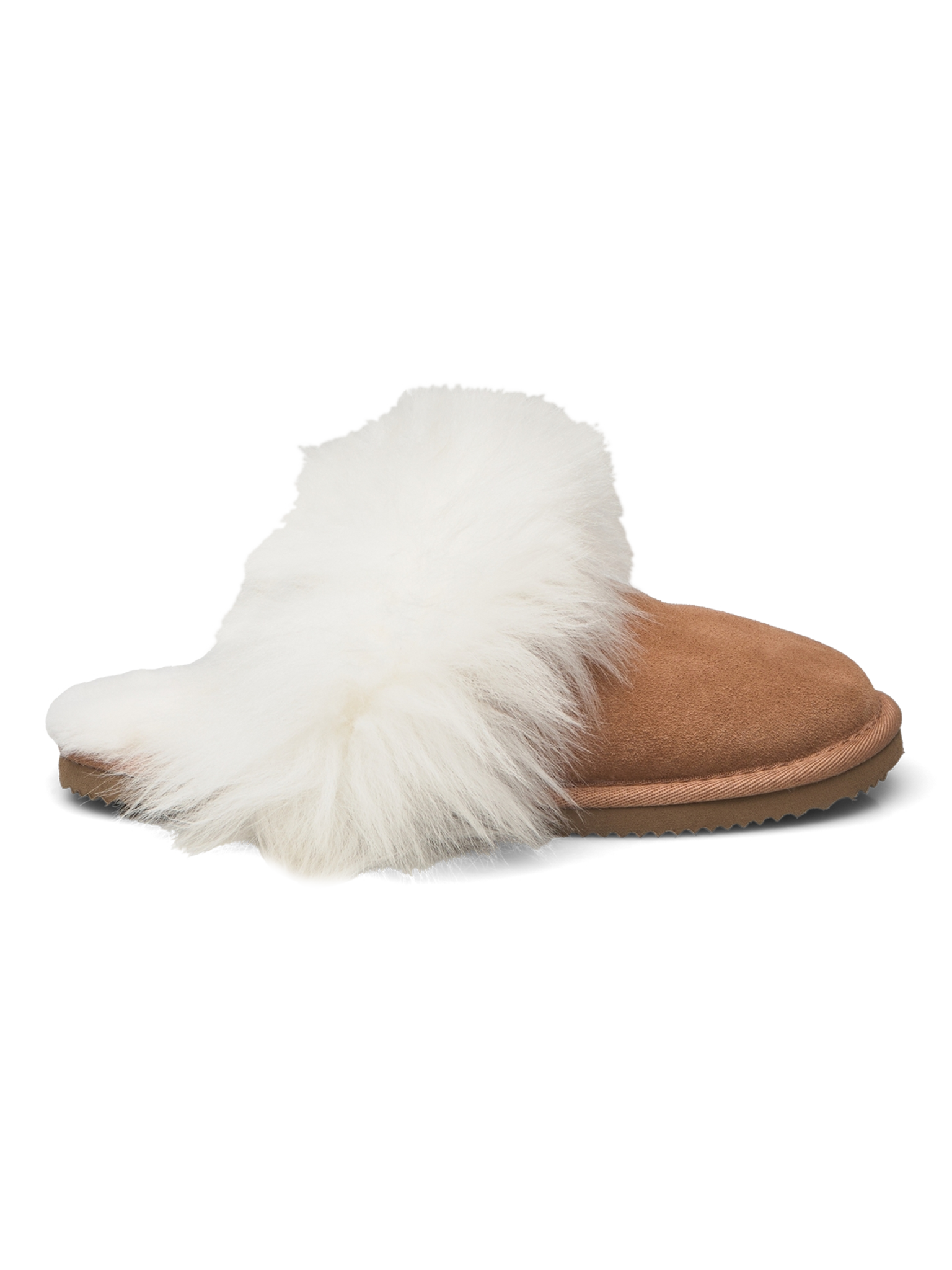 RHEvelyn Leather Long Hair Slippers SLIPPERS Rosemunde Woman