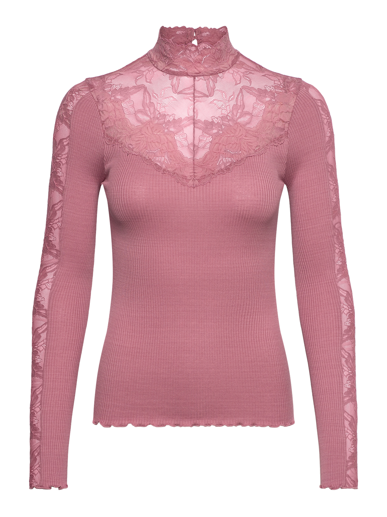RWBeatha Silk LS Lace T-neck T-shirt T-SHIRT LS Rosemunde Woman XS nostalgia rose