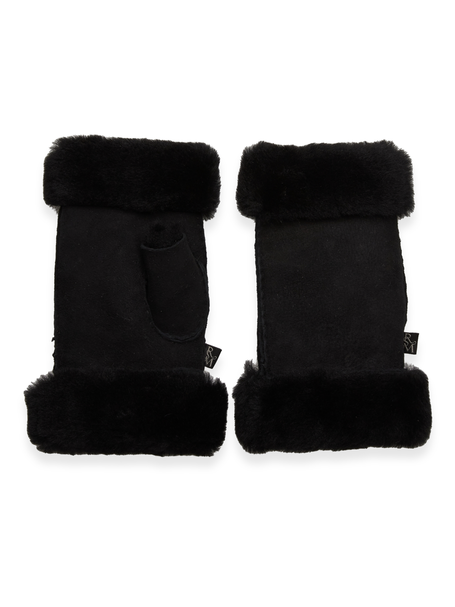 RHSydney Shearling Half Mittens GLOVES Rosemunde Woman XS/S black