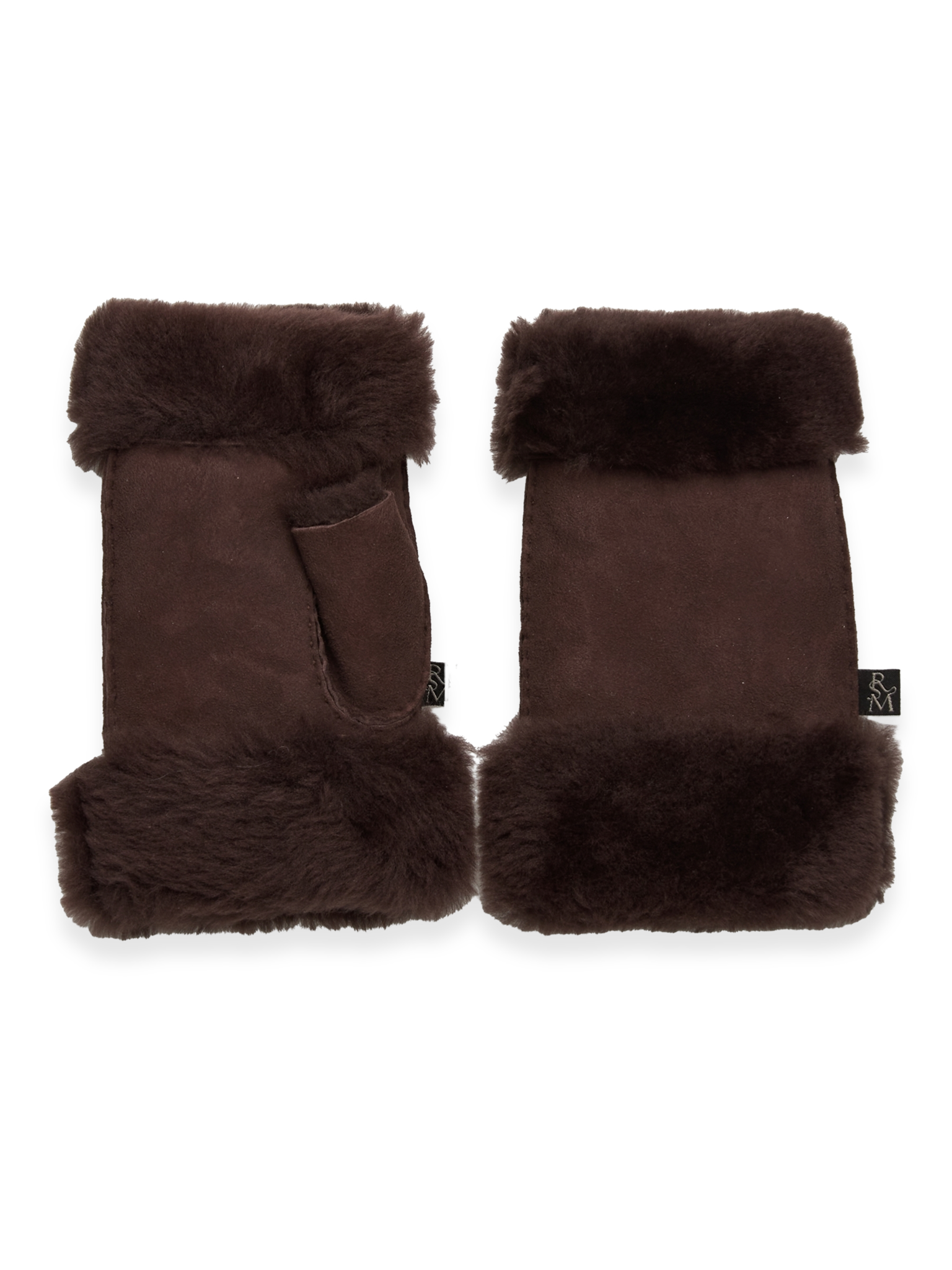RHSydney Shearling Half Mittens GLOVES Rosemunde Woman XS/S coffee brown