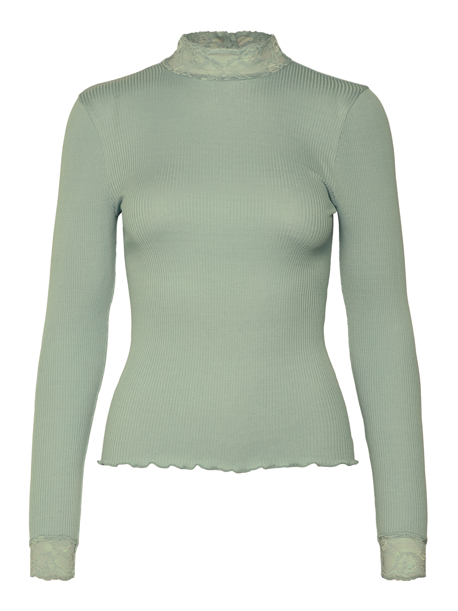 RWBeatha Silk LS 2 Colors Lace T-shirt T-SHIRT LS Rosemunde Woman M iceberg green