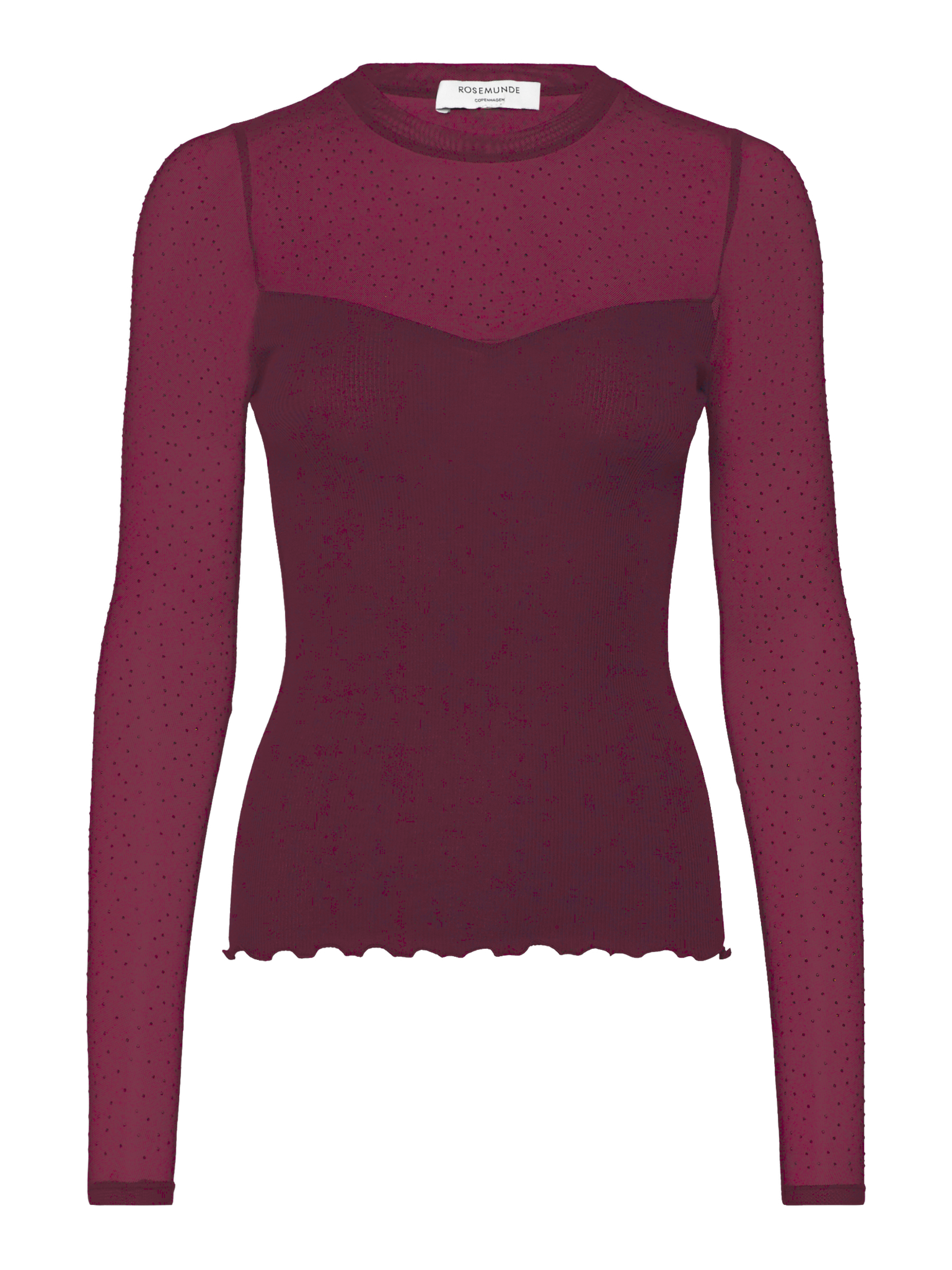 RWBernadine Organic LS Lace T-shirt T-SHIRT LS Rosemunde Woman S tawny port