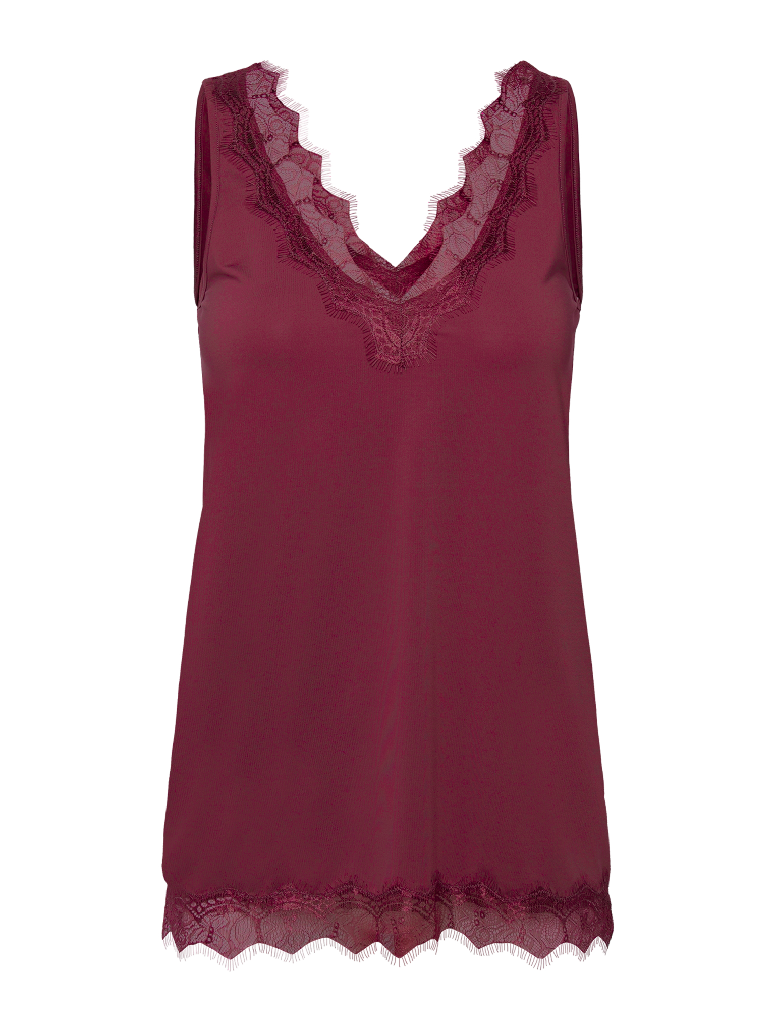 RWBillie SL Lace V-Neck Top TOP Rosemunde Woman 38 tawny port