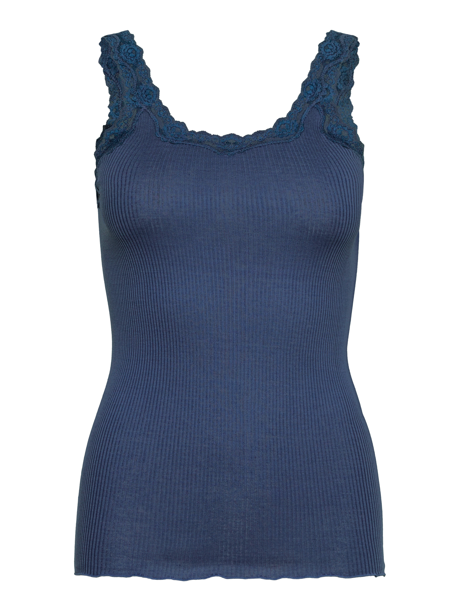 RWBabette Silk SL Deep Back Lace Top TOP Rosemunde Woman M ensign blue