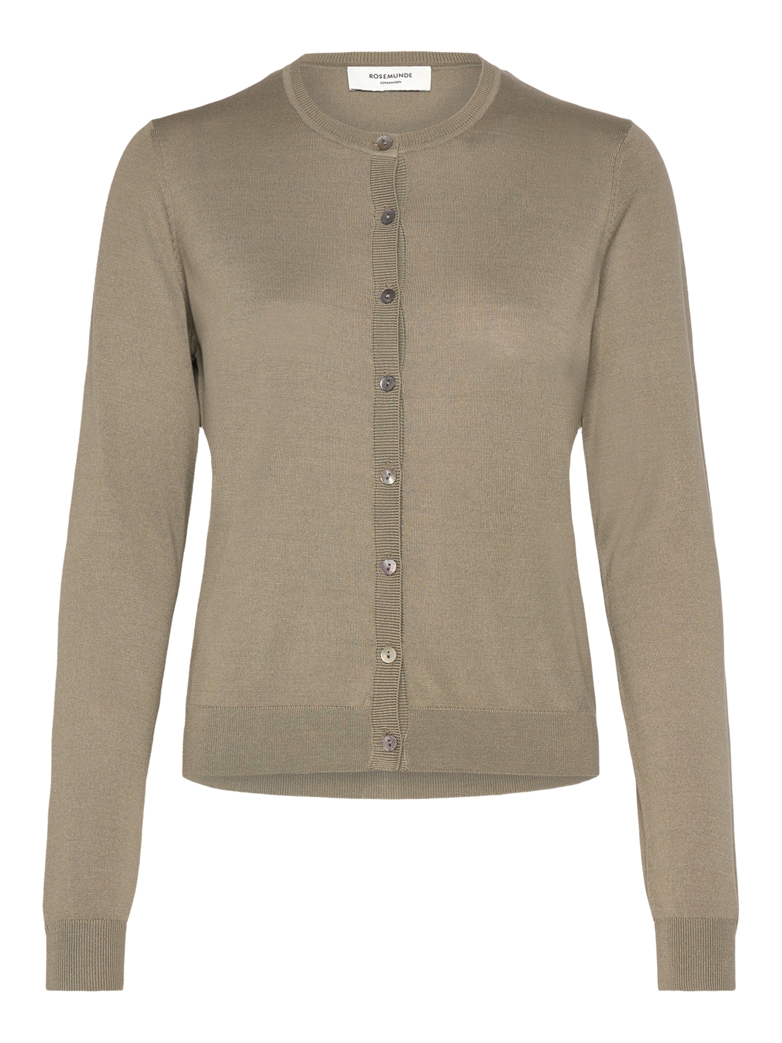 RWCapri Silk LS O-neck Cardigan CARDIGAN Rosemunde Woman XS dried sage