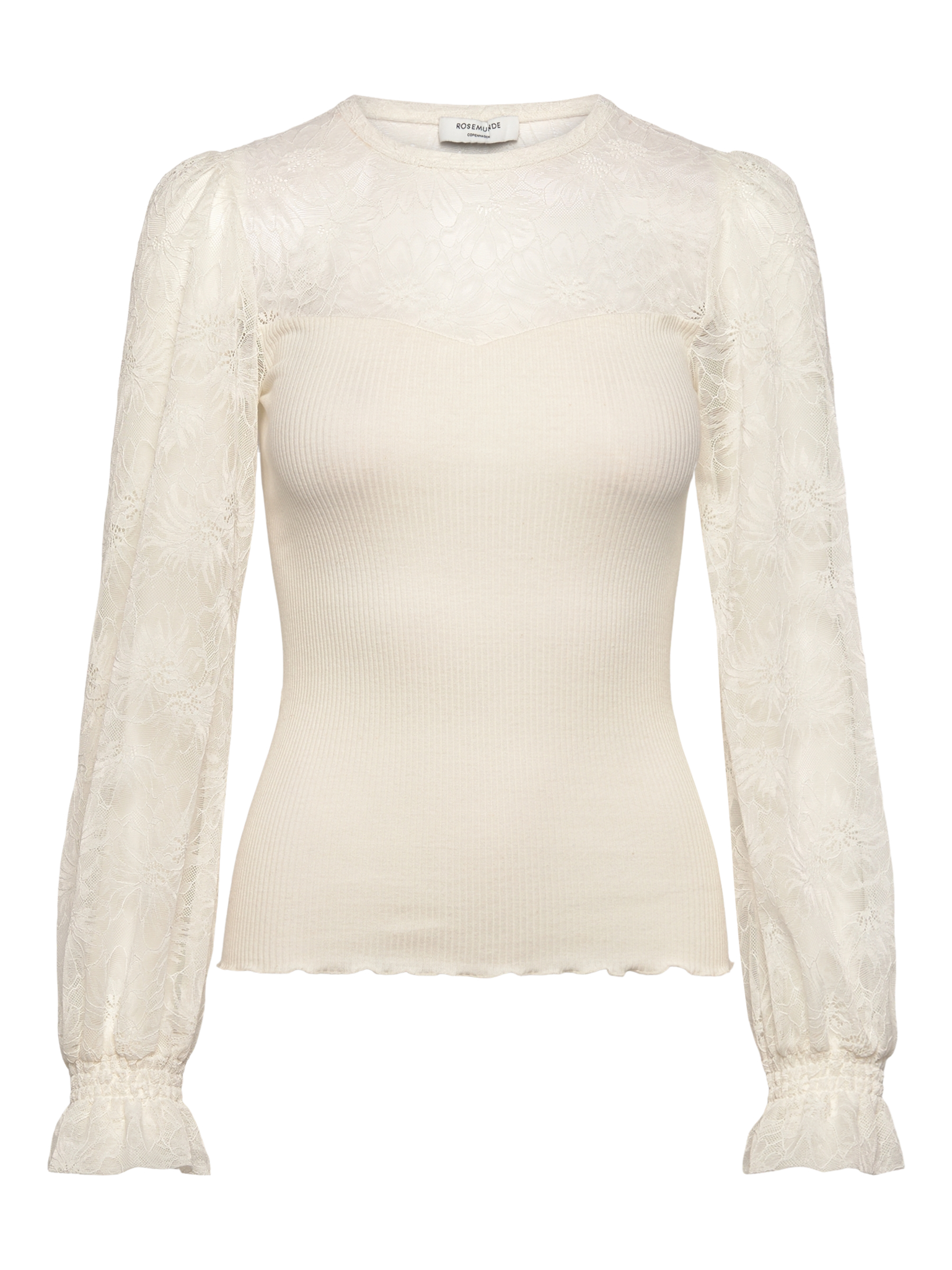 RWBeatha Silk LS Full Lace T-shirt T-SHIRT LS Rosemunde Woman XS ivory