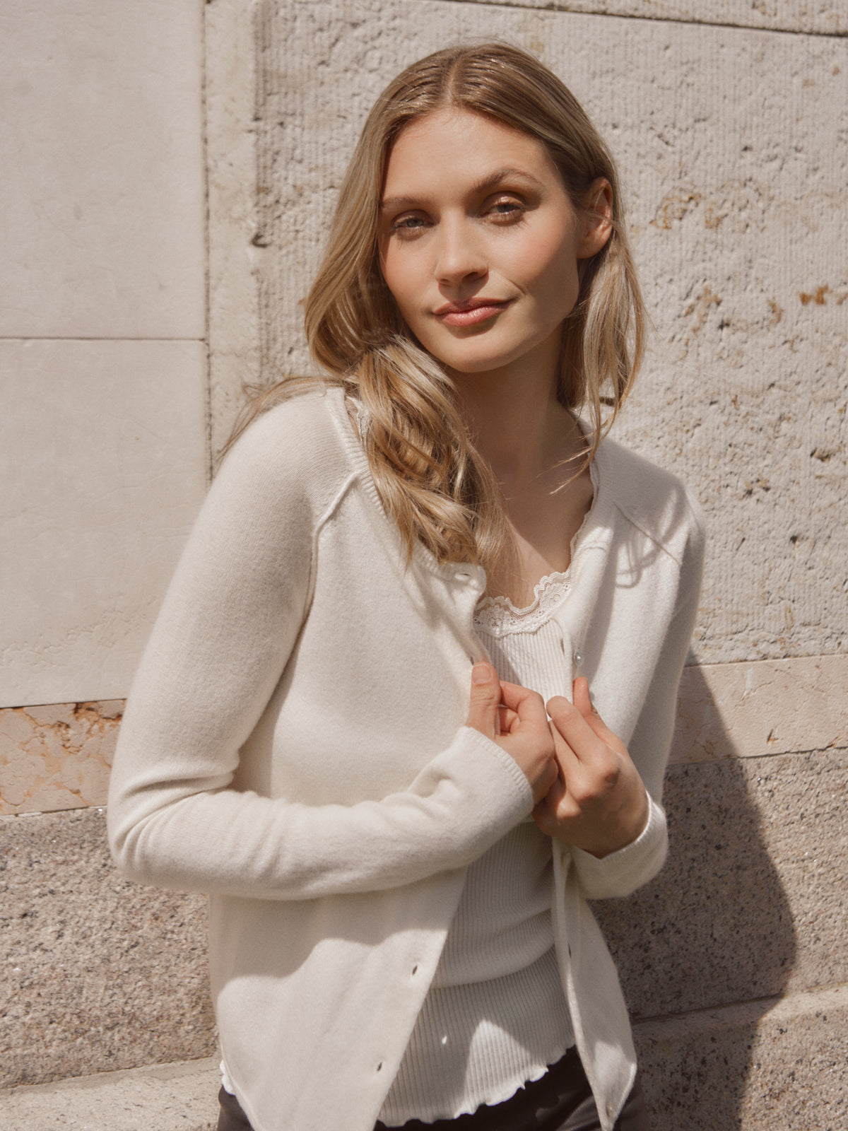 RWLaica Cashmere Long Sleeve O-neck Raglan Cardigan CARDIGAN Rosemunde Woman