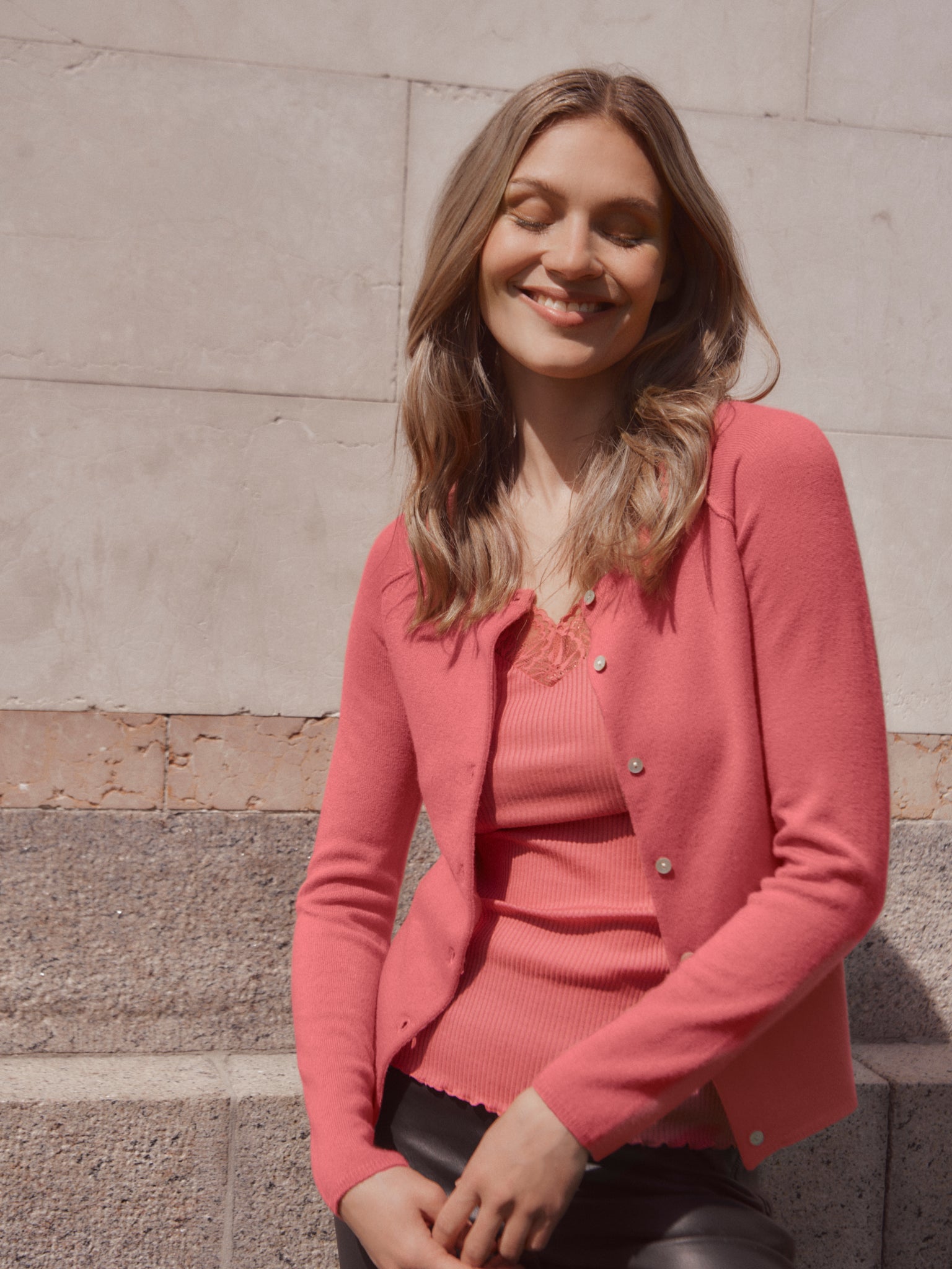 RWLaica Cashmere LS O-neck Raglan Cardigan