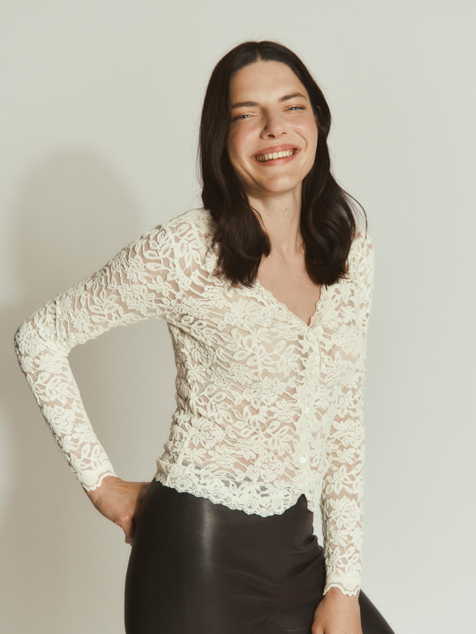 RWDelicia Lace LS Cardigan CARDIGAN Rosemunde Woman