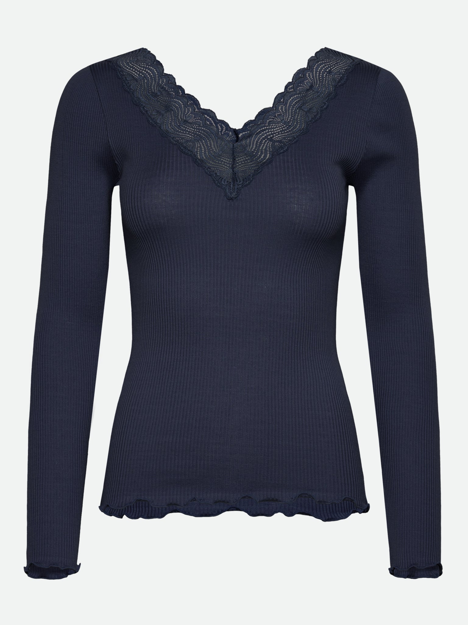 RWBeatha Silk LS V-neck T-shirt T-SHIRT LS Rosemunde XS navy