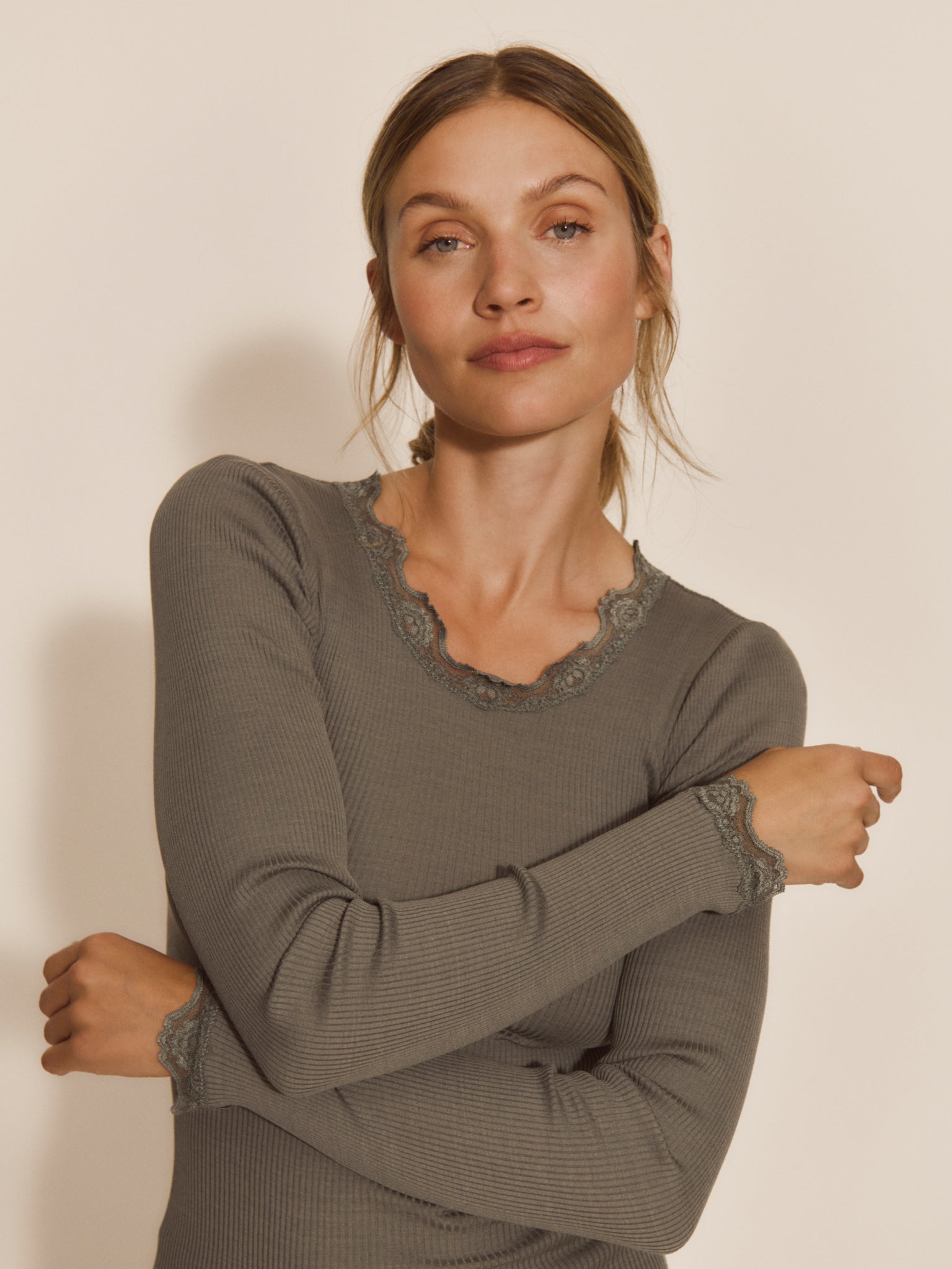 RWBabette Silke langærmet Blonde T-shirt