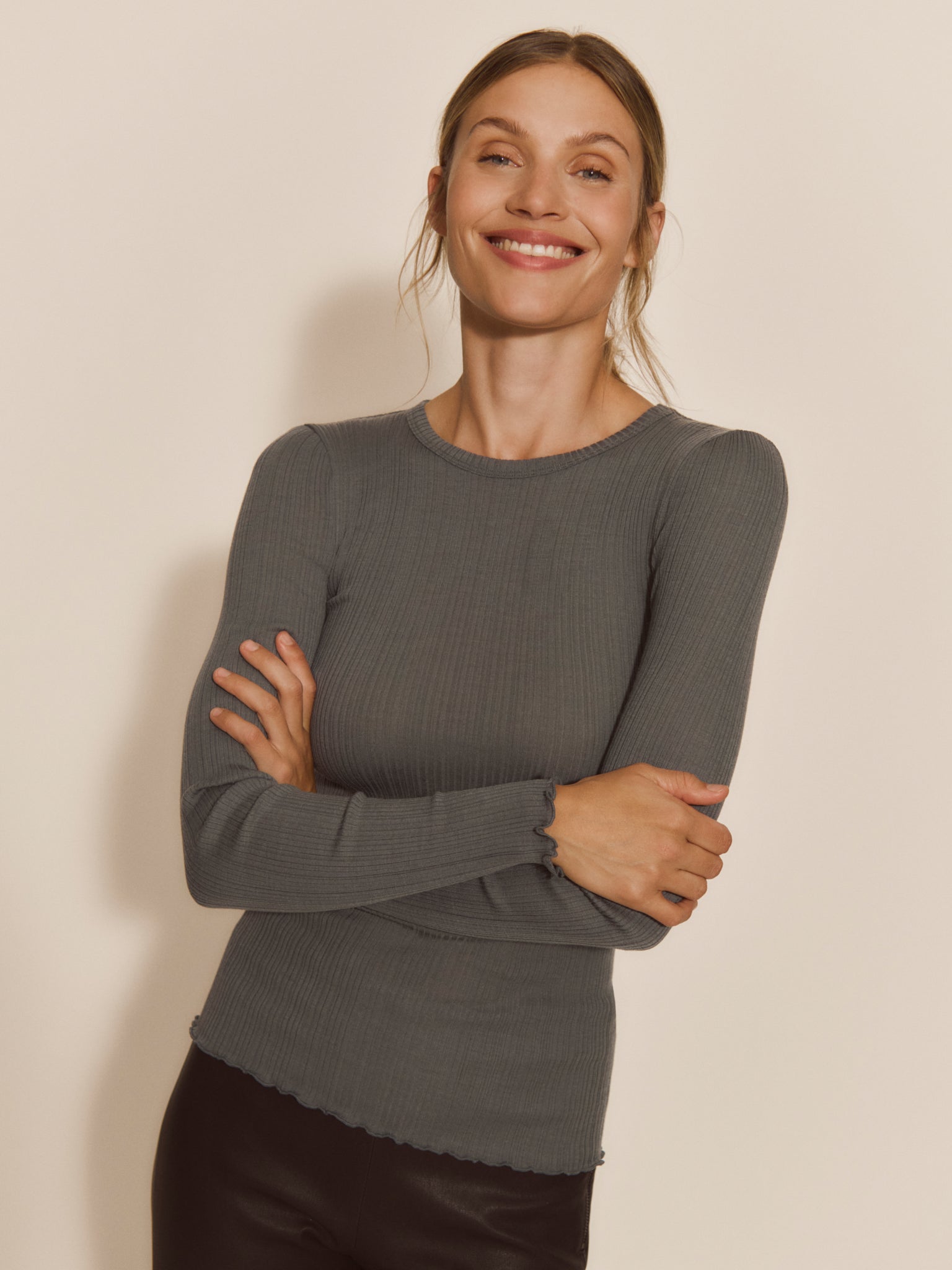 RWElise Wool LS O-neck T-shirt T-SHIRT LS Rosemunde Woman