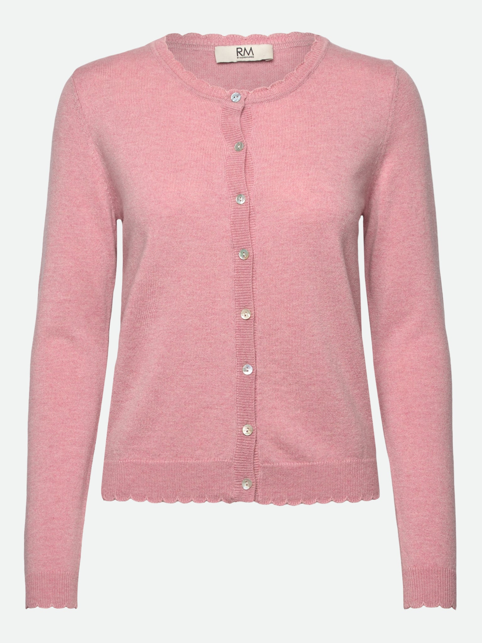 RMWSofia Wool LS Scallop Edge Short Cardigan CARDIGAN Rosemunde Woman XS zephyr melange