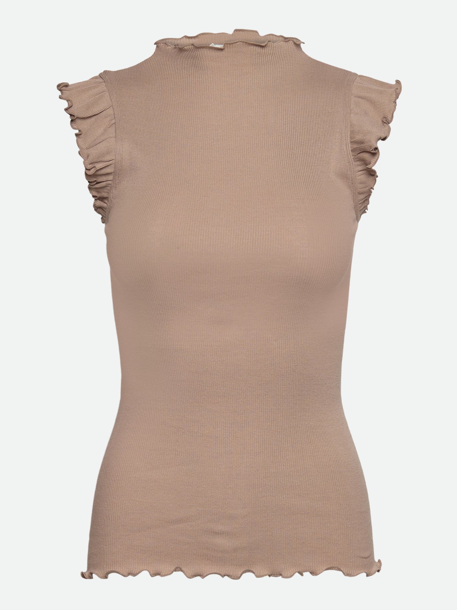 RWBernadine Organic Ruffles Top TOP Rosemunde Woman XS mocha meringue